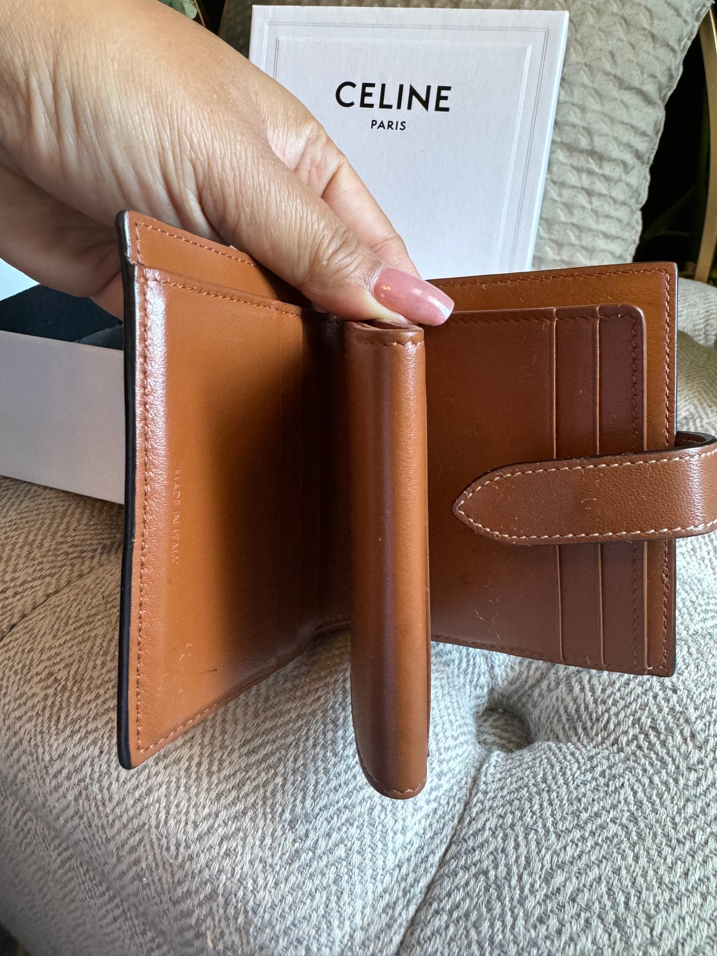 Celine SMALL WALLET IN TRIOMPHE CANVAS AND LAMBSKIN