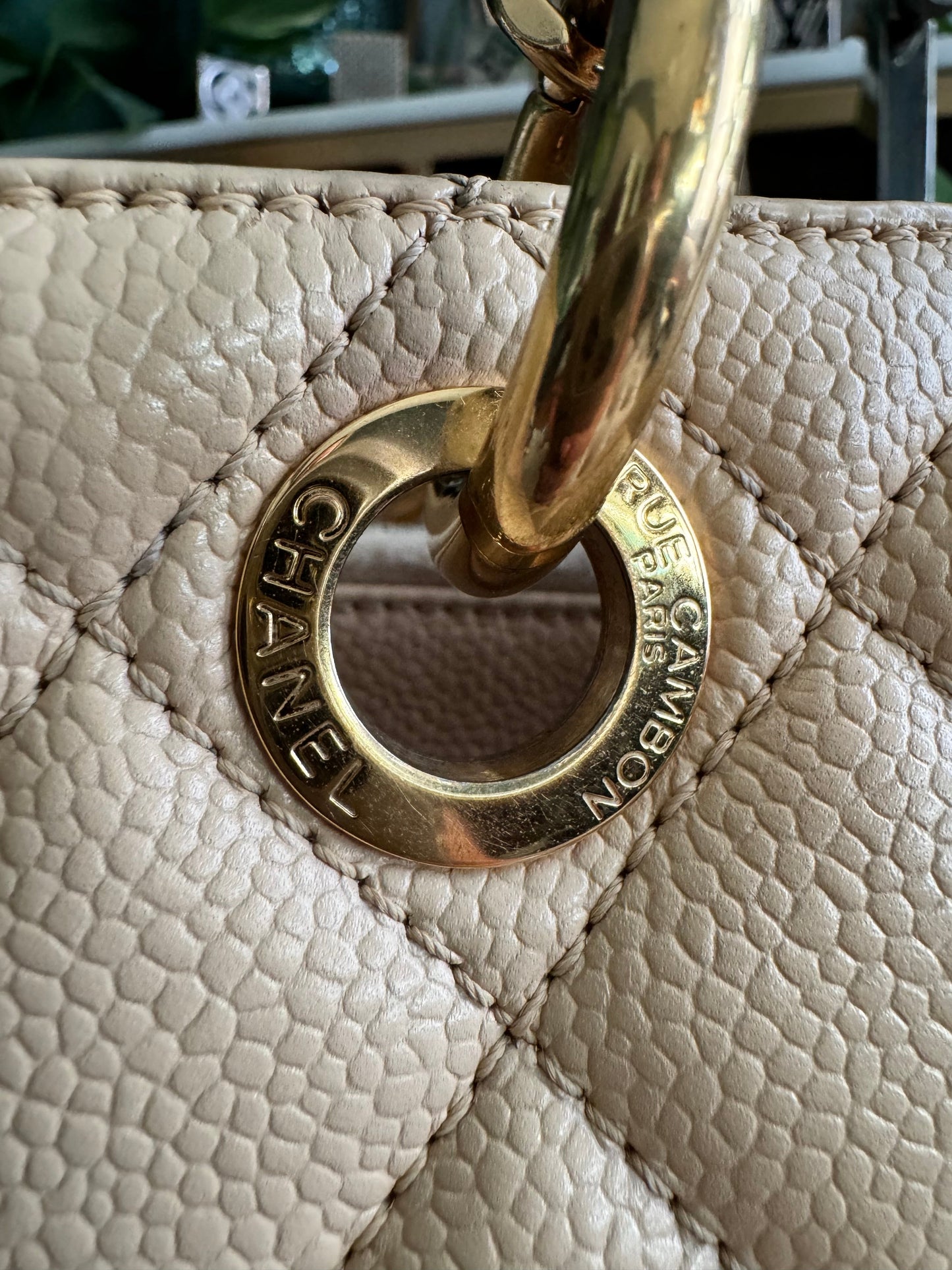 Chanel GST in Beige Caviar with Gold Hardware