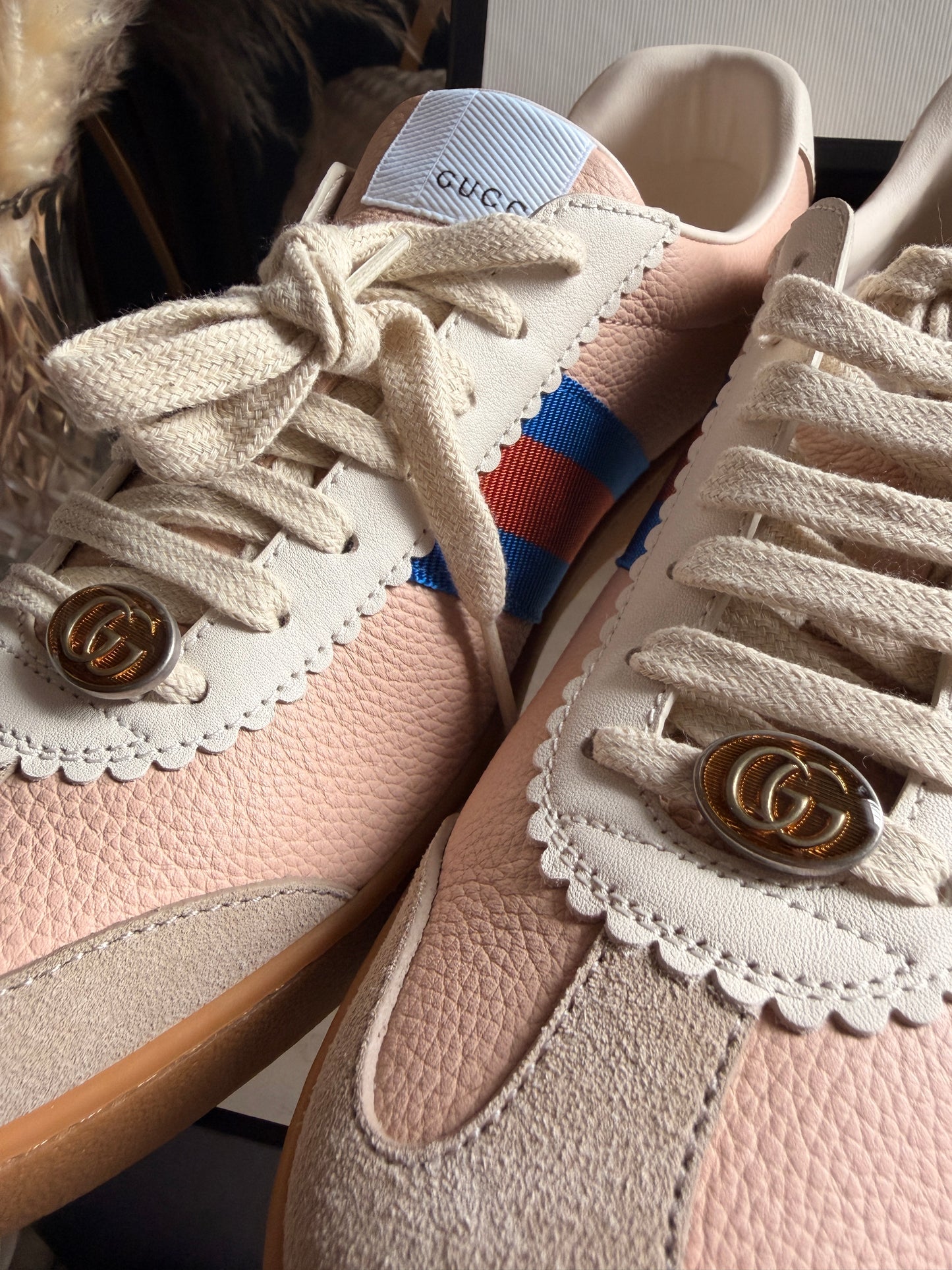 NEW in BOX Gucci G74 Web Sneakers