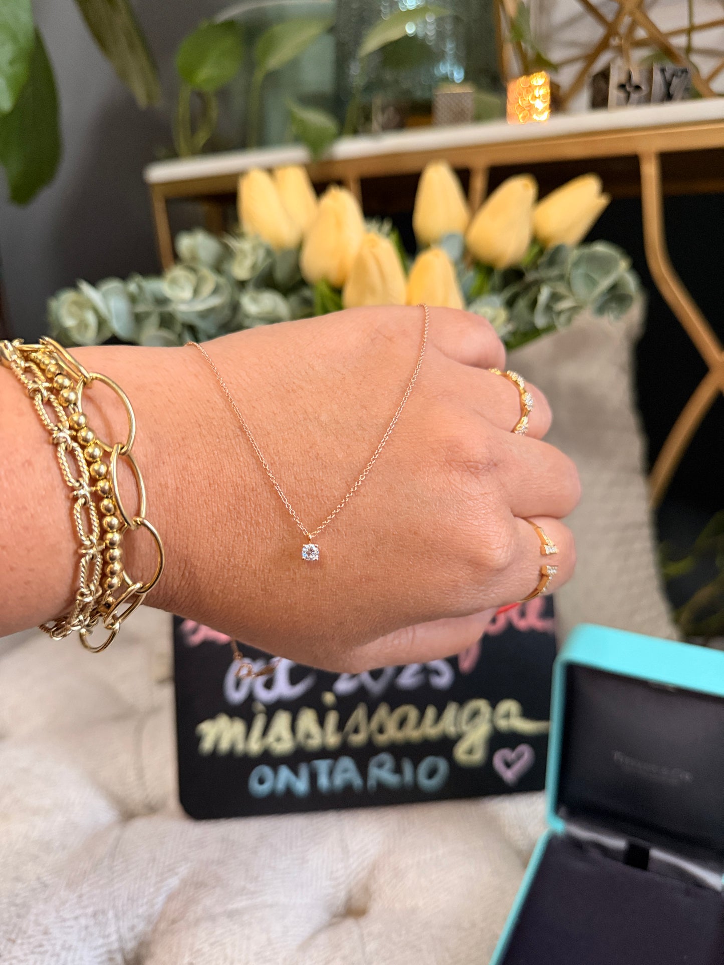 Tiffany & Co 18k Rose Gold Solitaire Necklace