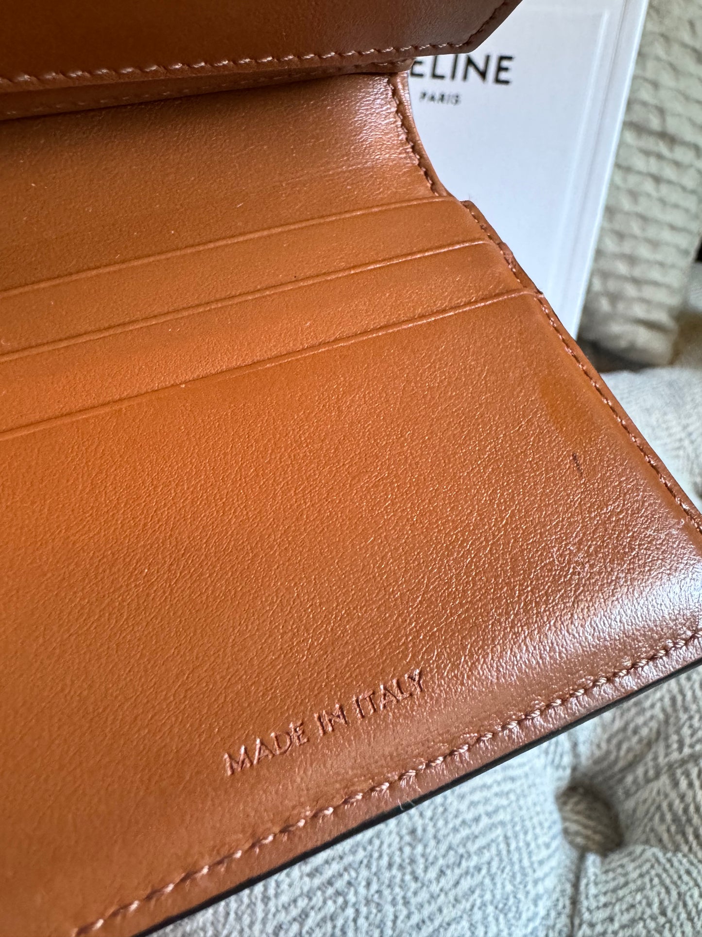 Celine SMALL WALLET IN TRIOMPHE CANVAS AND LAMBSKIN