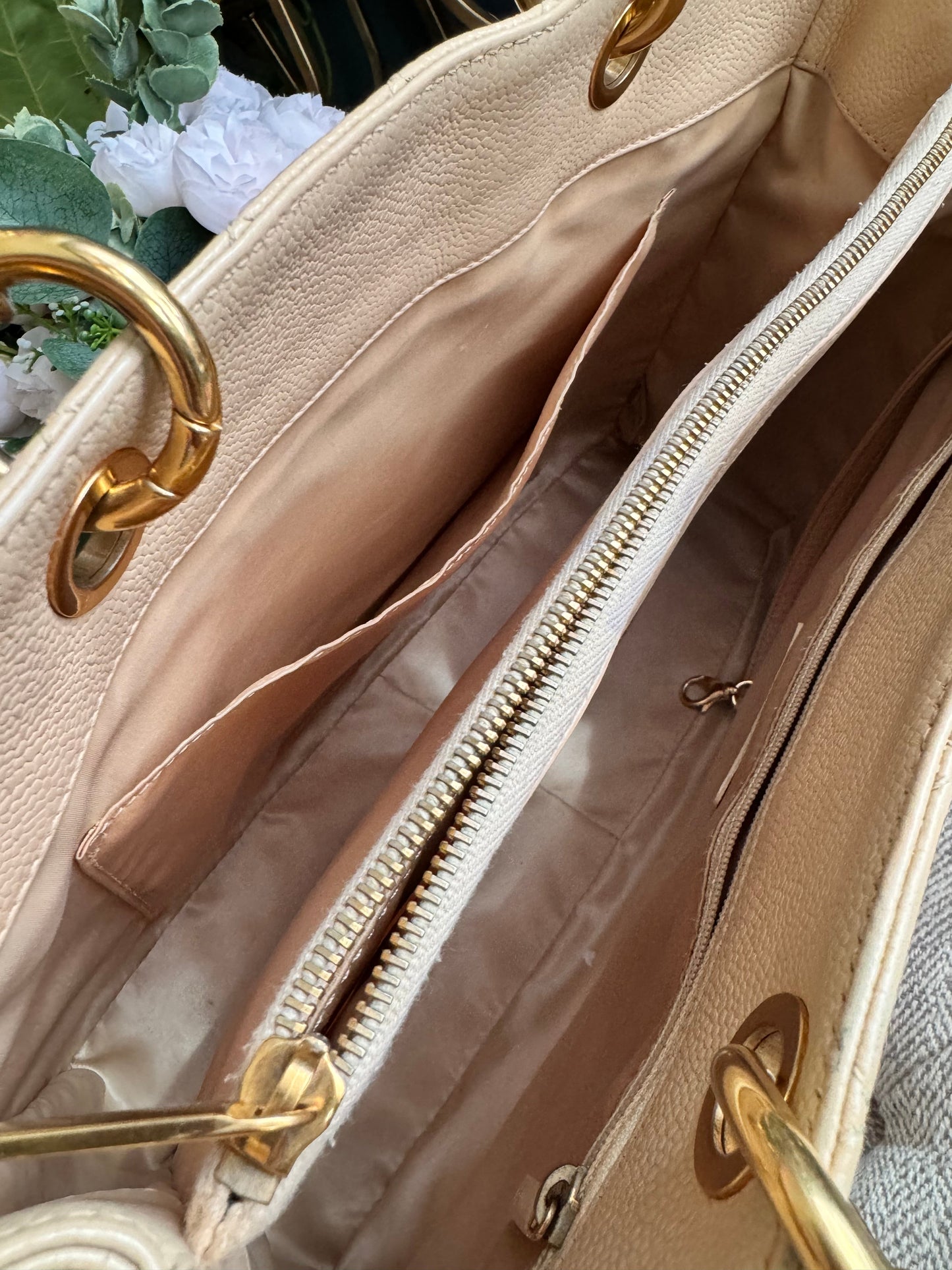 Chanel GST in Beige Caviar with Gold Hardware