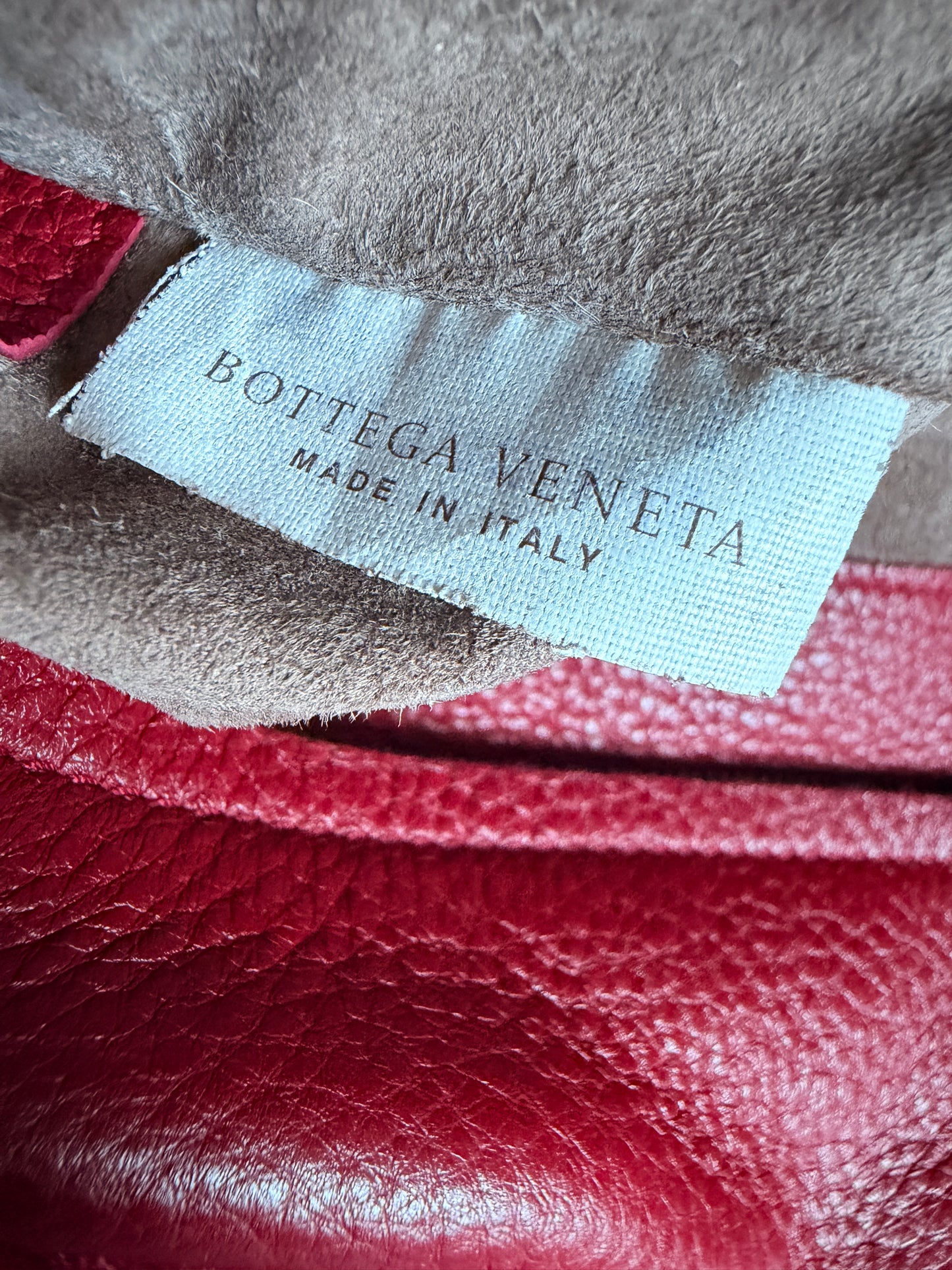 Bottega Veneta Red Cervo Leather Flap Bag