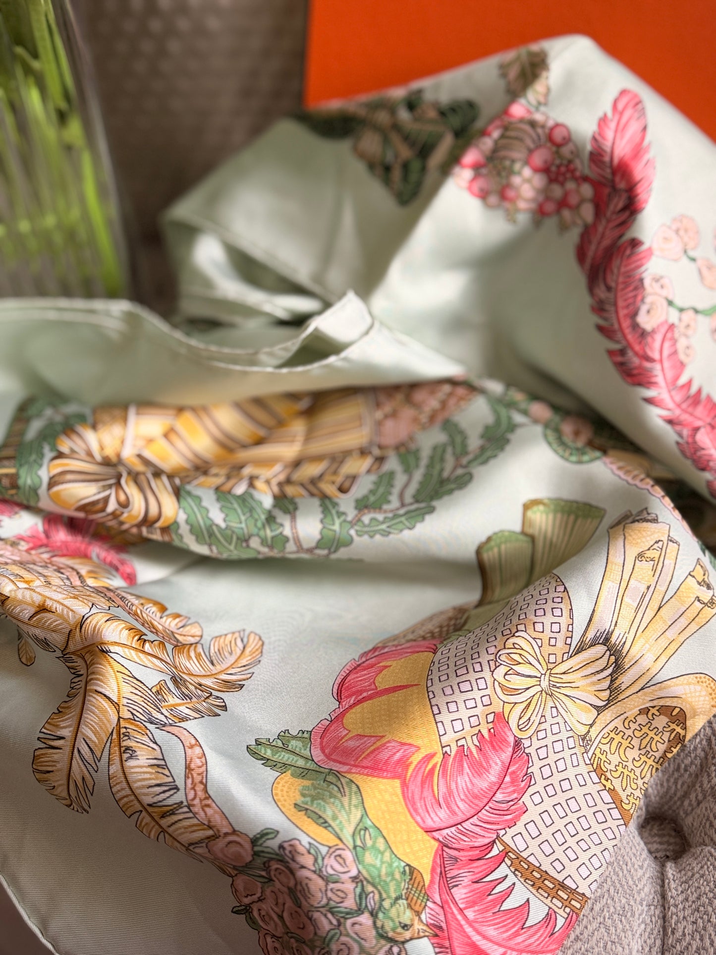 Hermes Multicolor Carré 90 silk handkerchief circa 90's Collection.