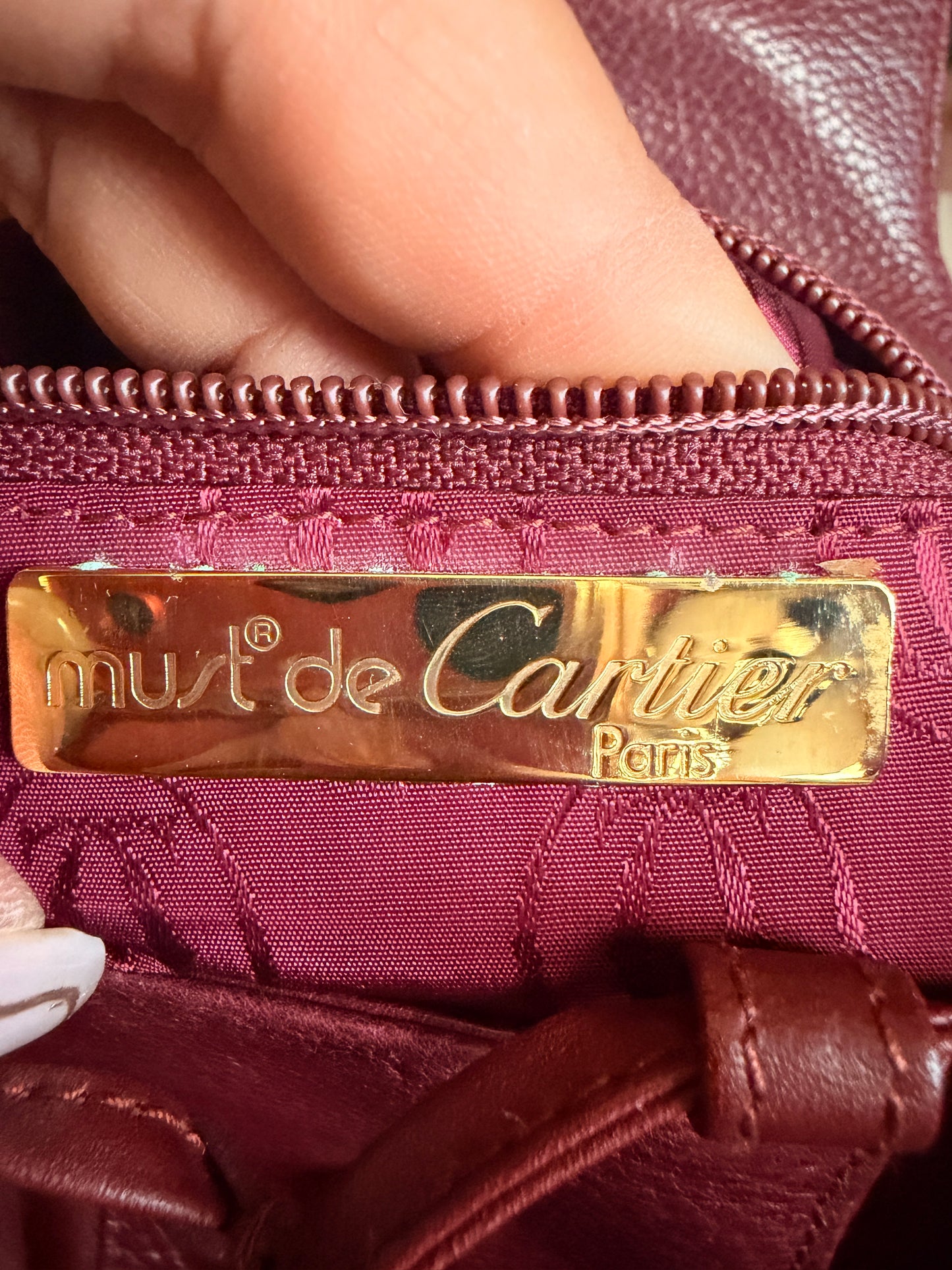 Cartier Vintage Burgundy Leather Crossbody