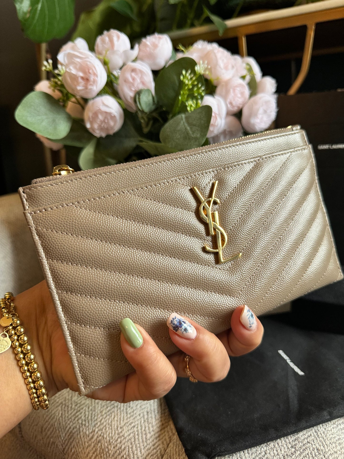 YSL Beige Bill Pouch