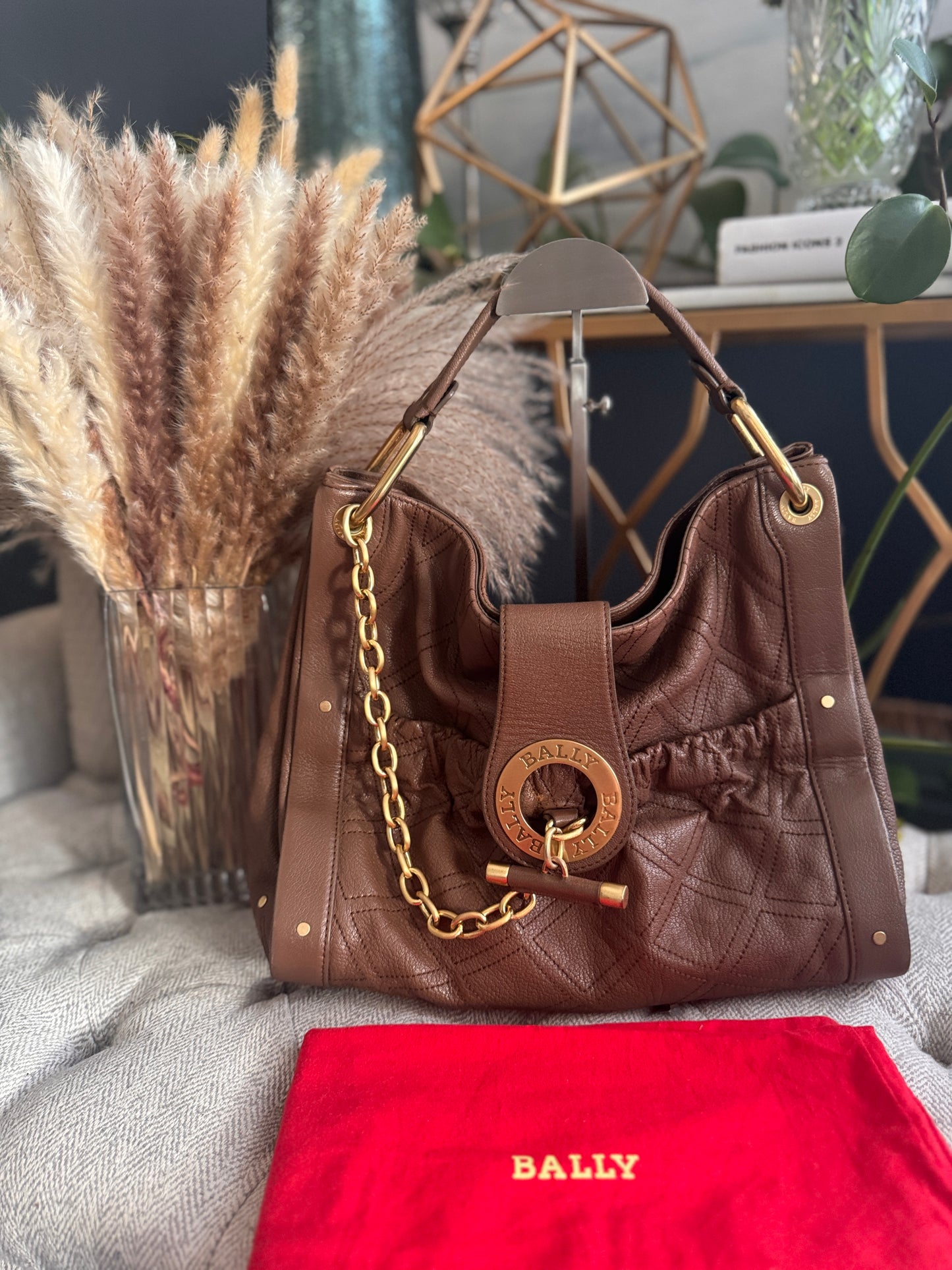 Bally Vintage Quilted Leather Hobo