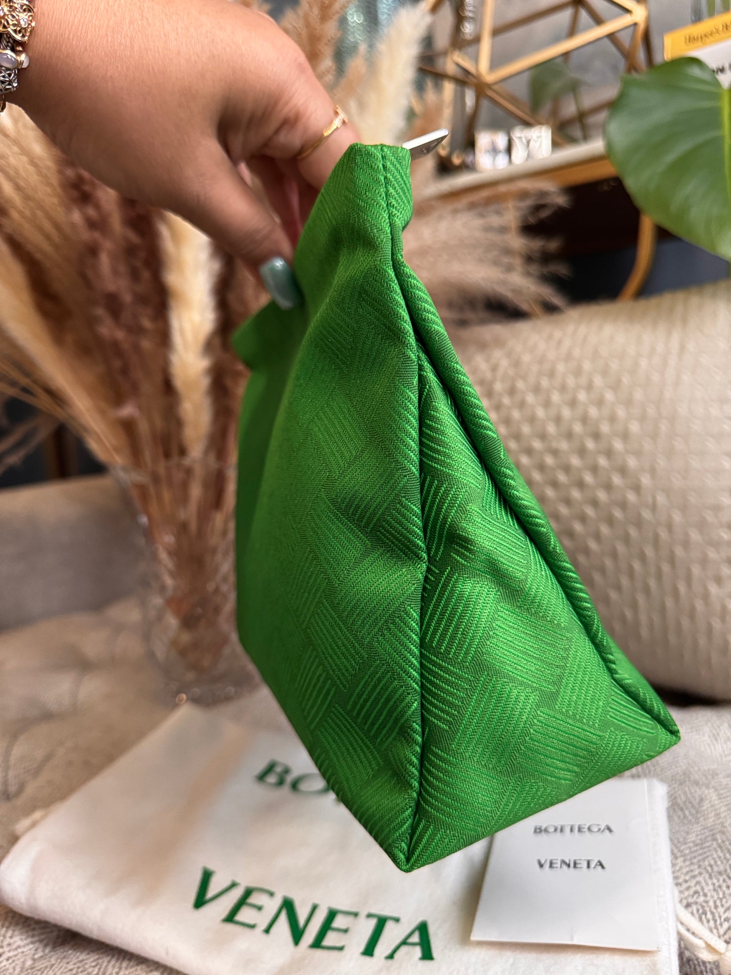 Bottega Veneta Intrecciato Jaquard Twill Pouch