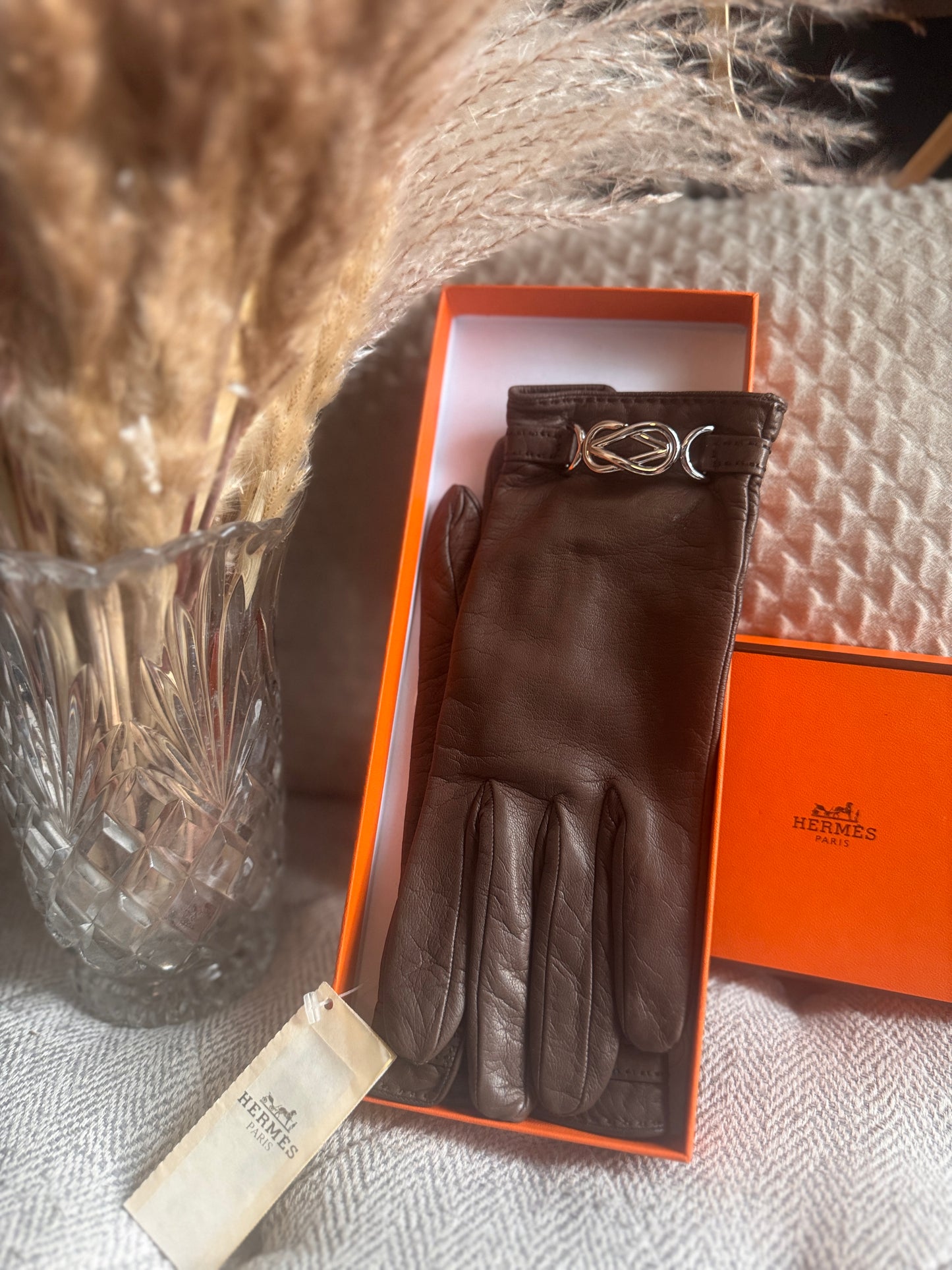 Hermes Fantaisie Leather Gloves
