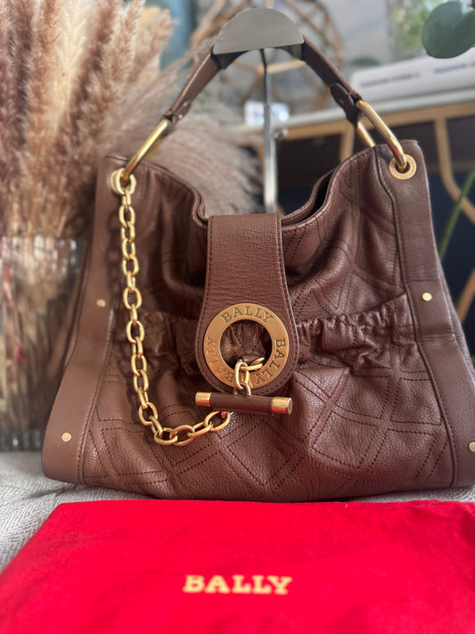 Bally Vintage Quilted Leather Hobo