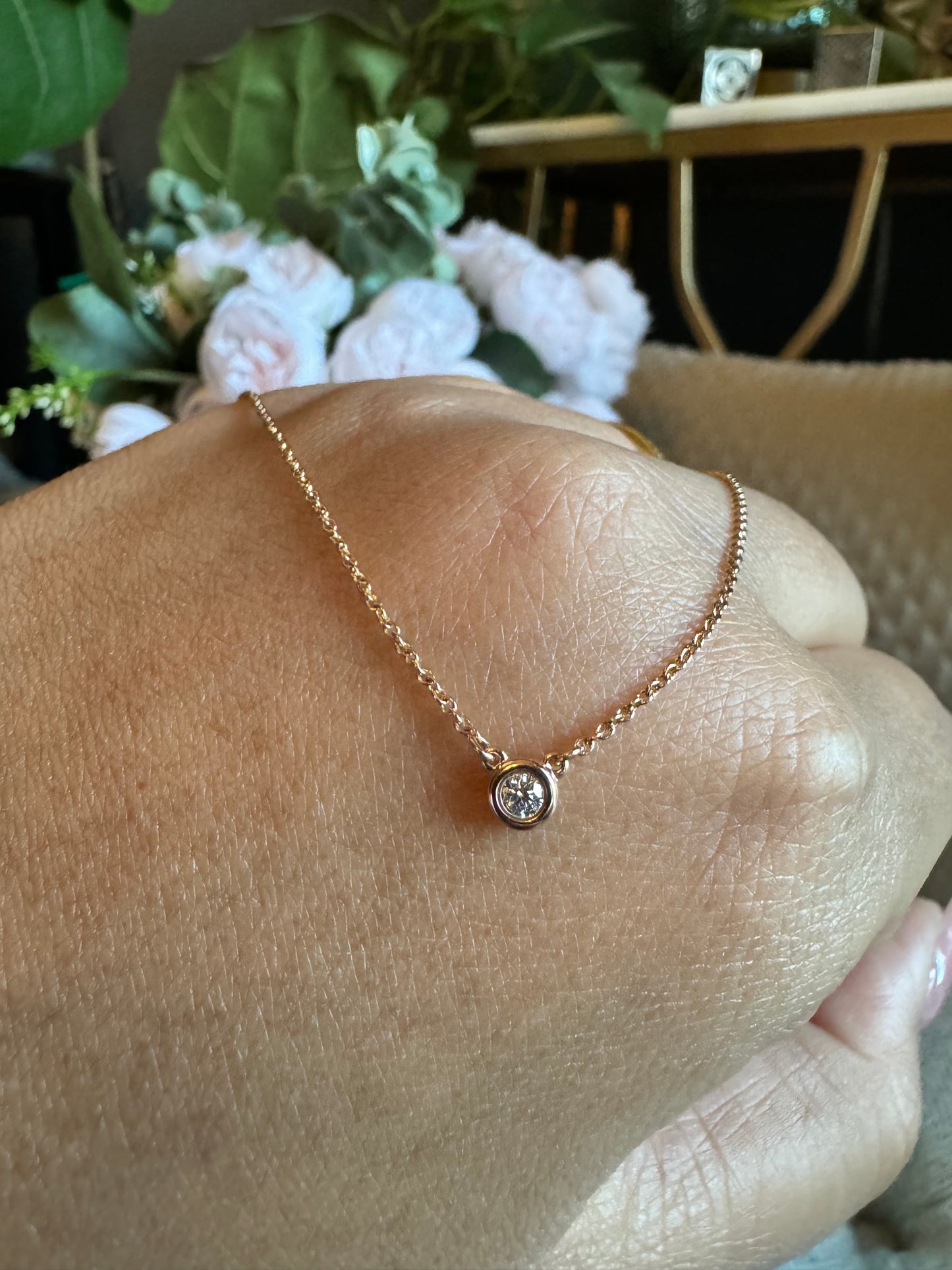 Tiffany&Co Diamond By the Yard Necklace in 18k Rose Gold