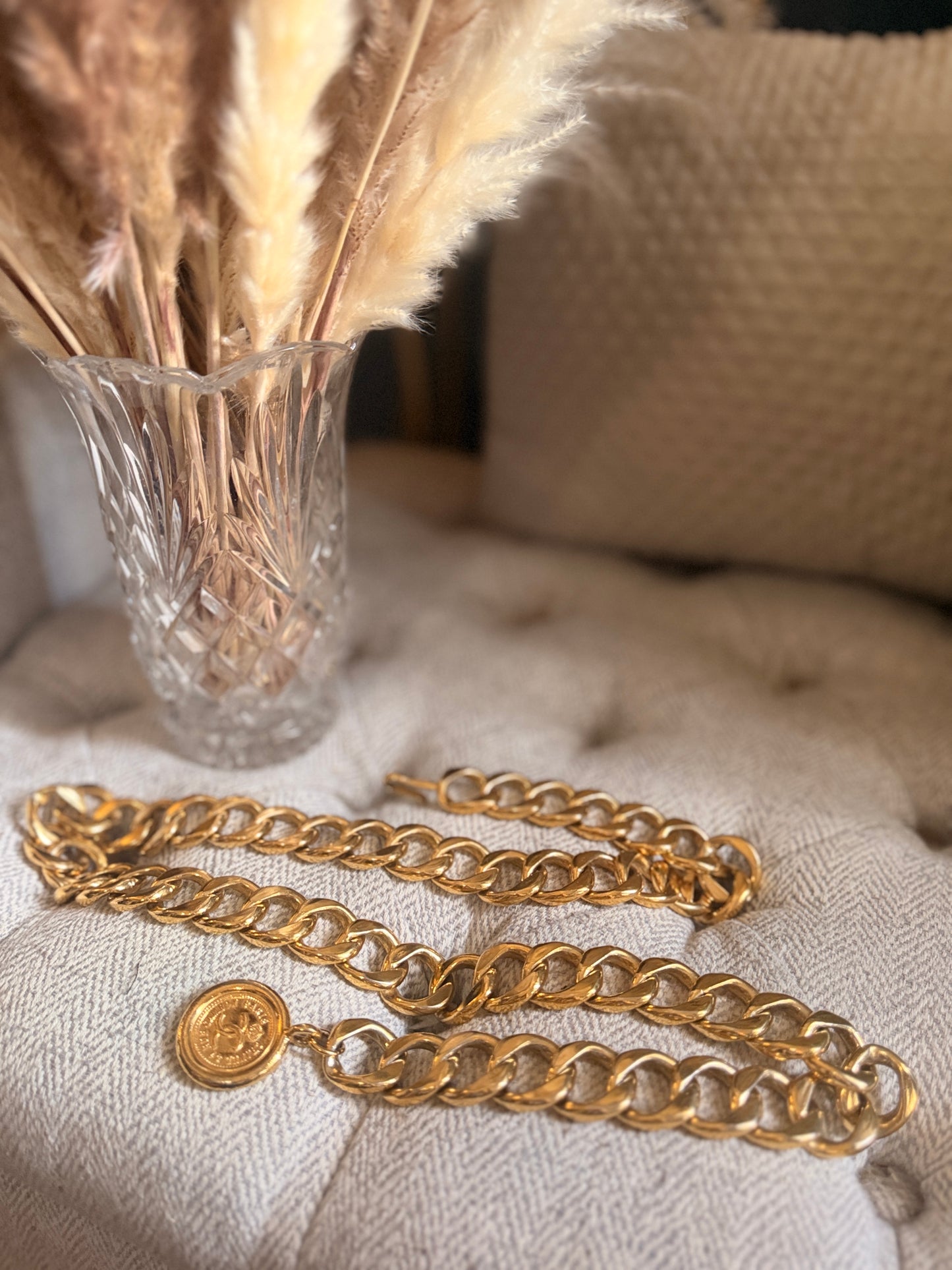 Chanel Vintage 24k Gold Plated Belt