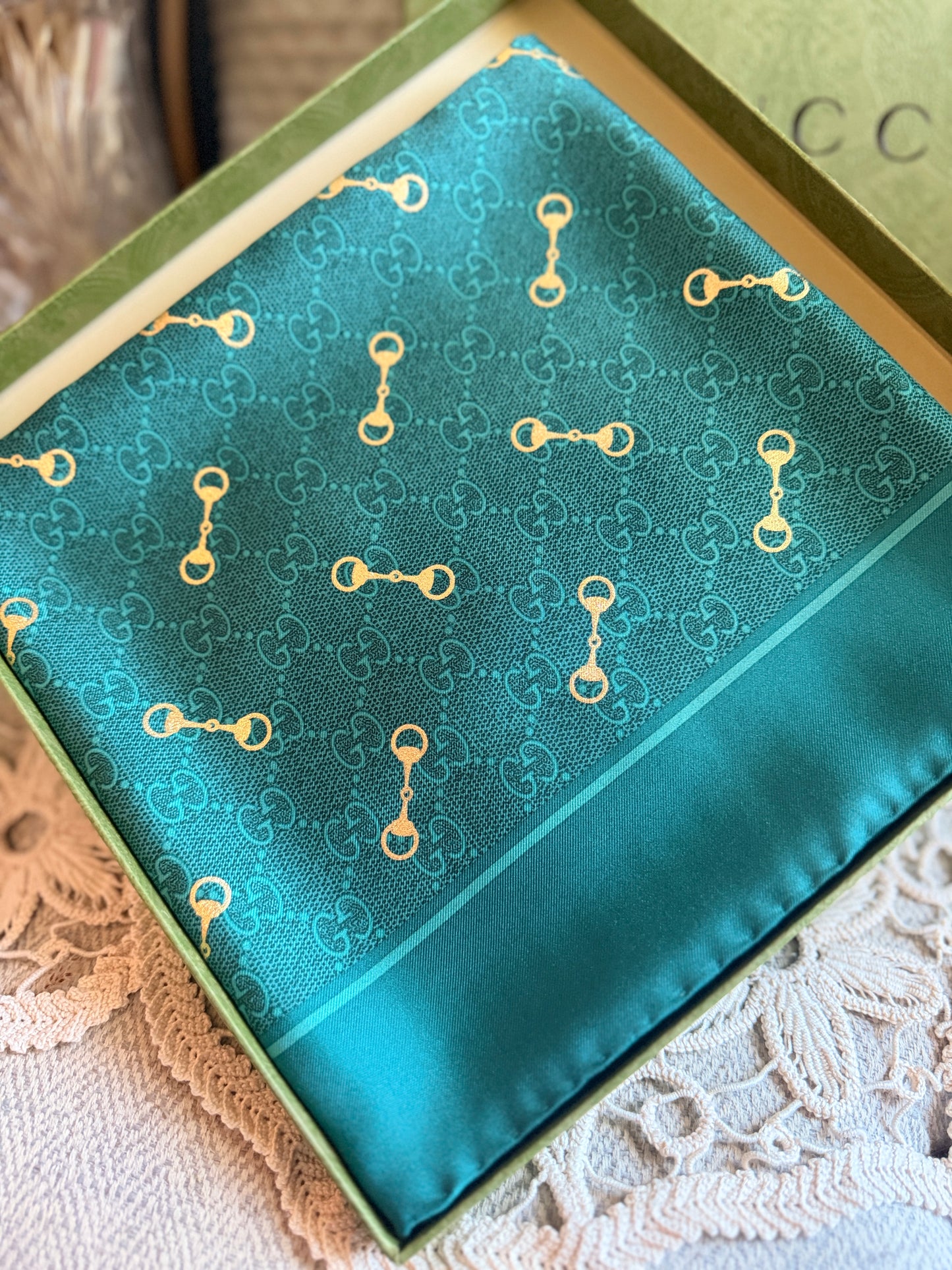 Gucci Horsebit Silk Scarf