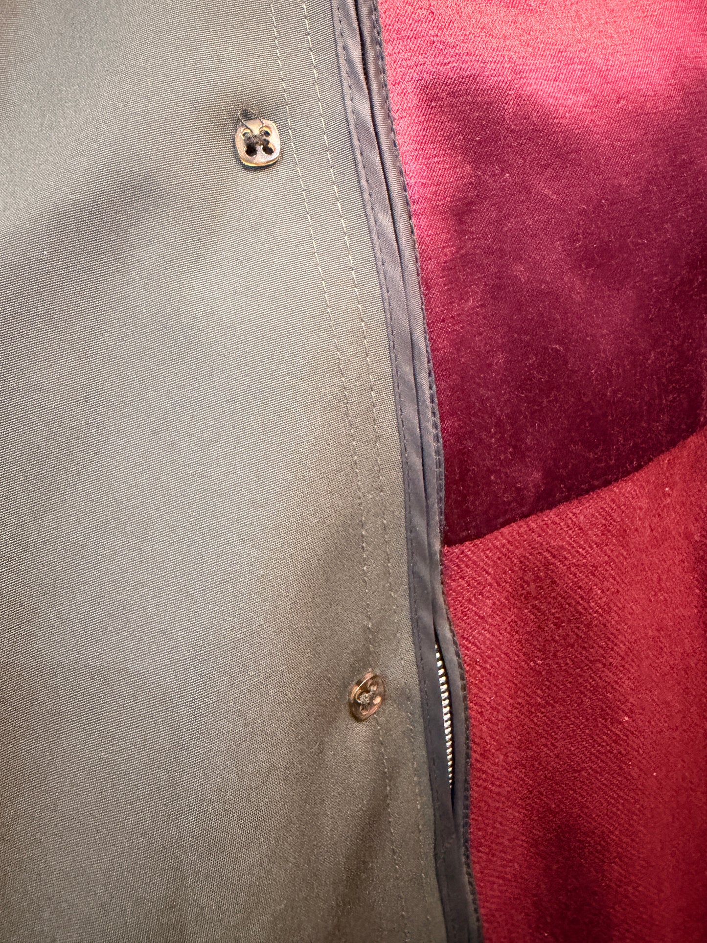 London Fog Vintage Trench Coat 44R w/ Zip-Out Wool Liner – Classic Olive Green