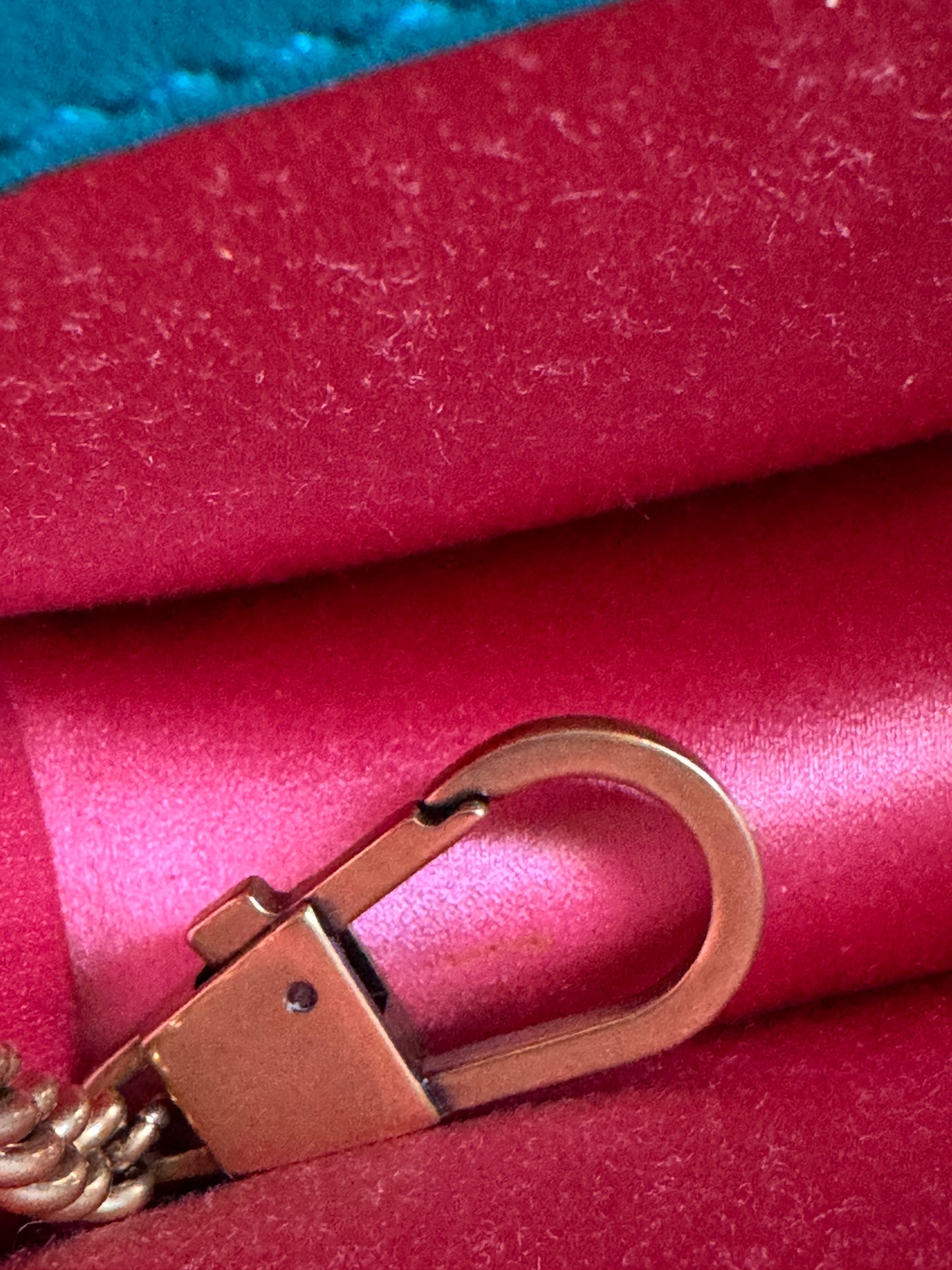 Gucci Velvet Matelasse GG Marmont Mini Bag Pavone Cyan