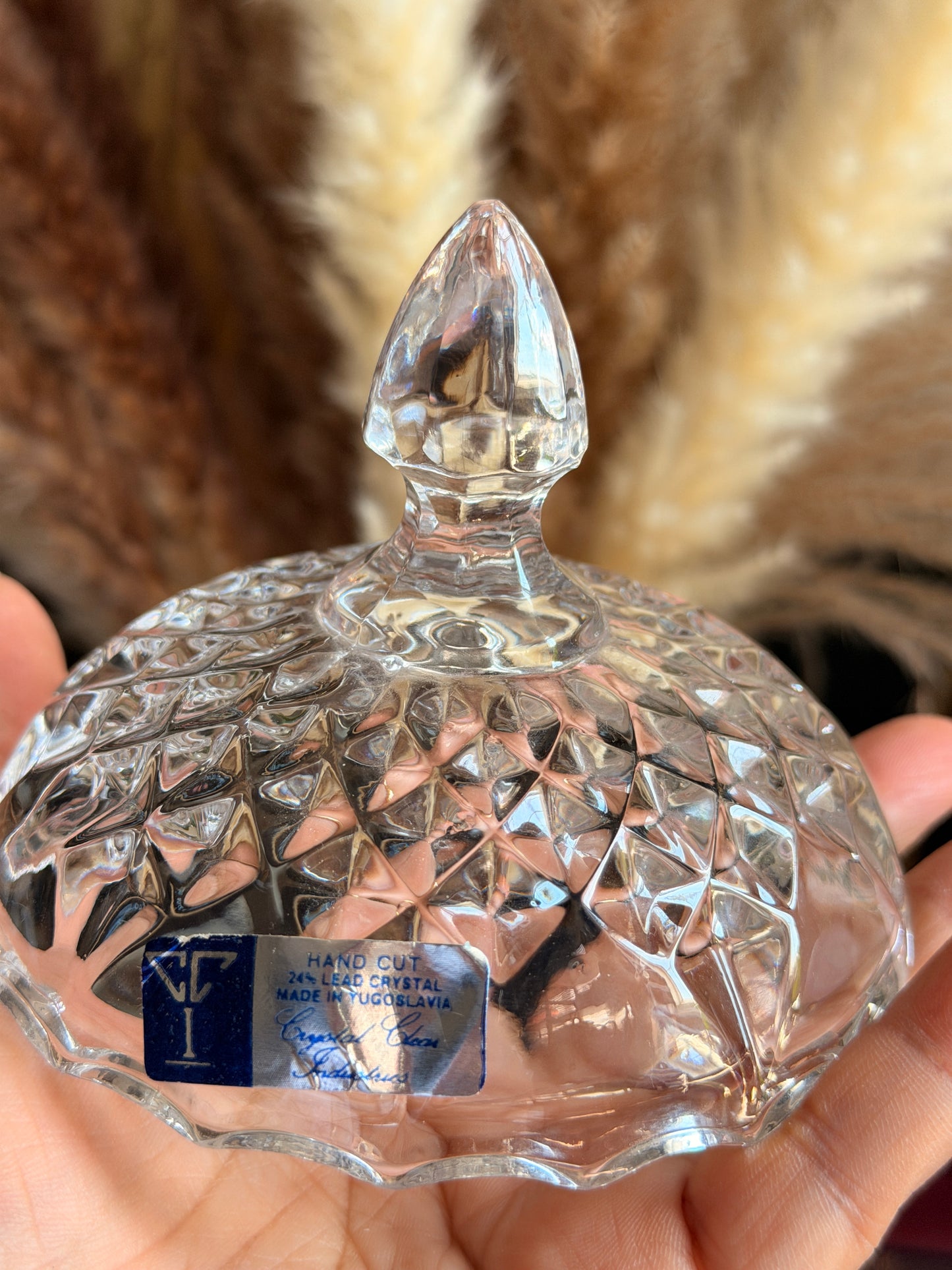 Handcut 24% Lead Crystal Made in Yugoslavia
