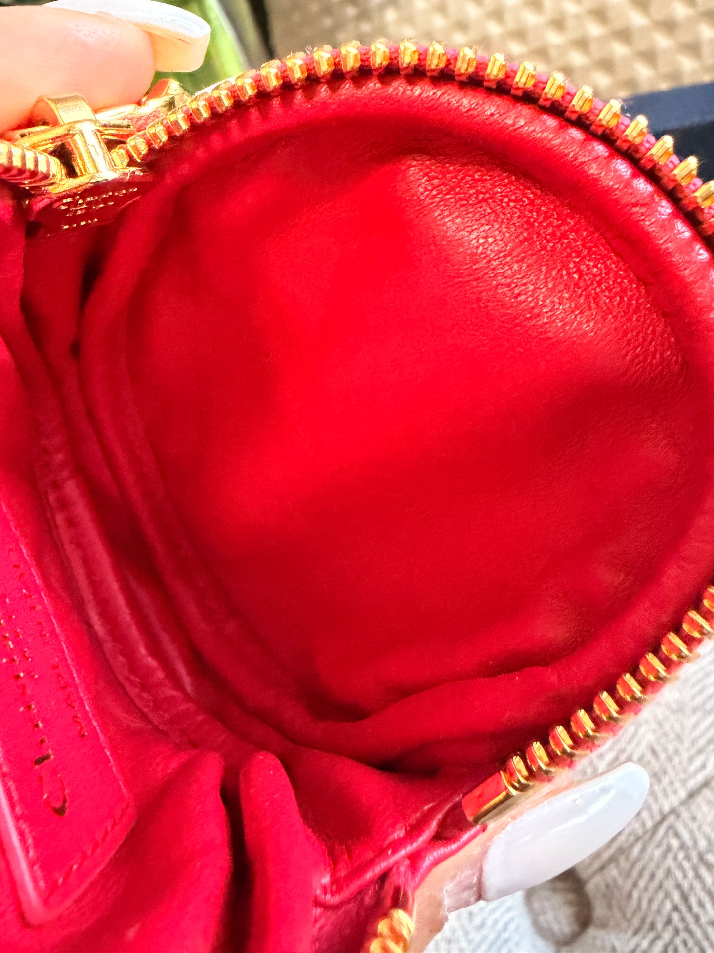 CHRISTIAN DIOR
Red Cannage Quilted Leather Mini Caro Coin Purse