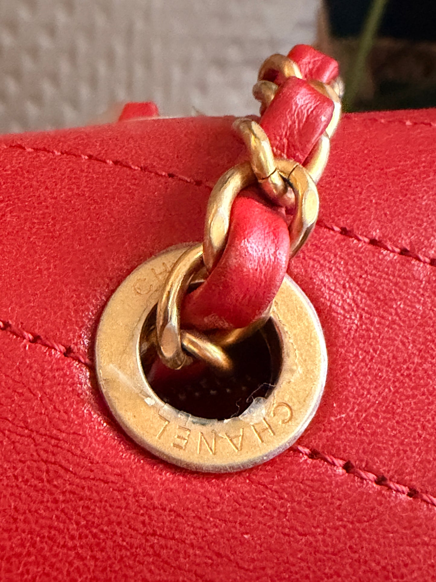 CHANEL Lambskin Chevron Stitched Envelope Flap Bag
