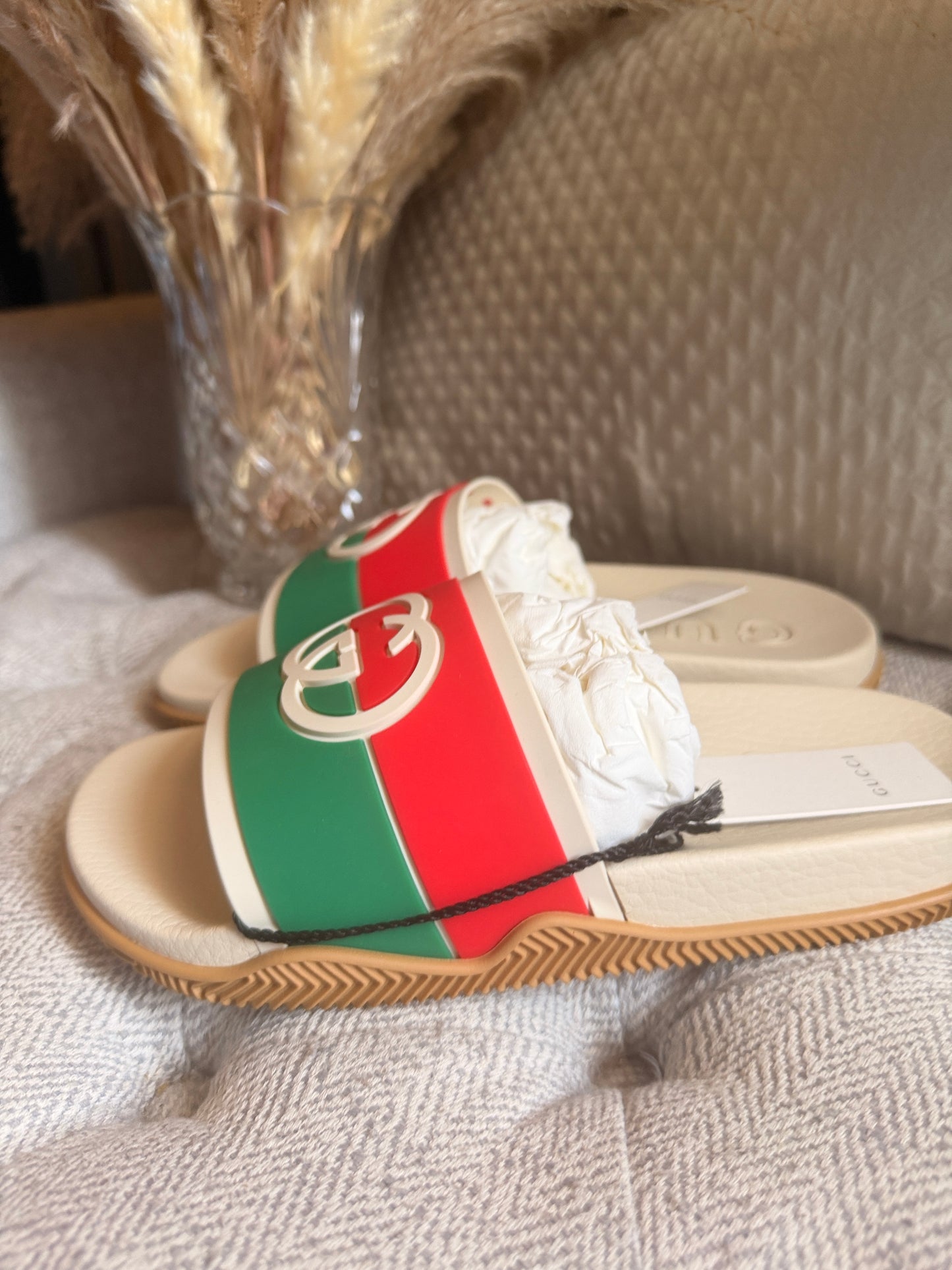Gucci Interlocking Web Slides BRAND NEW