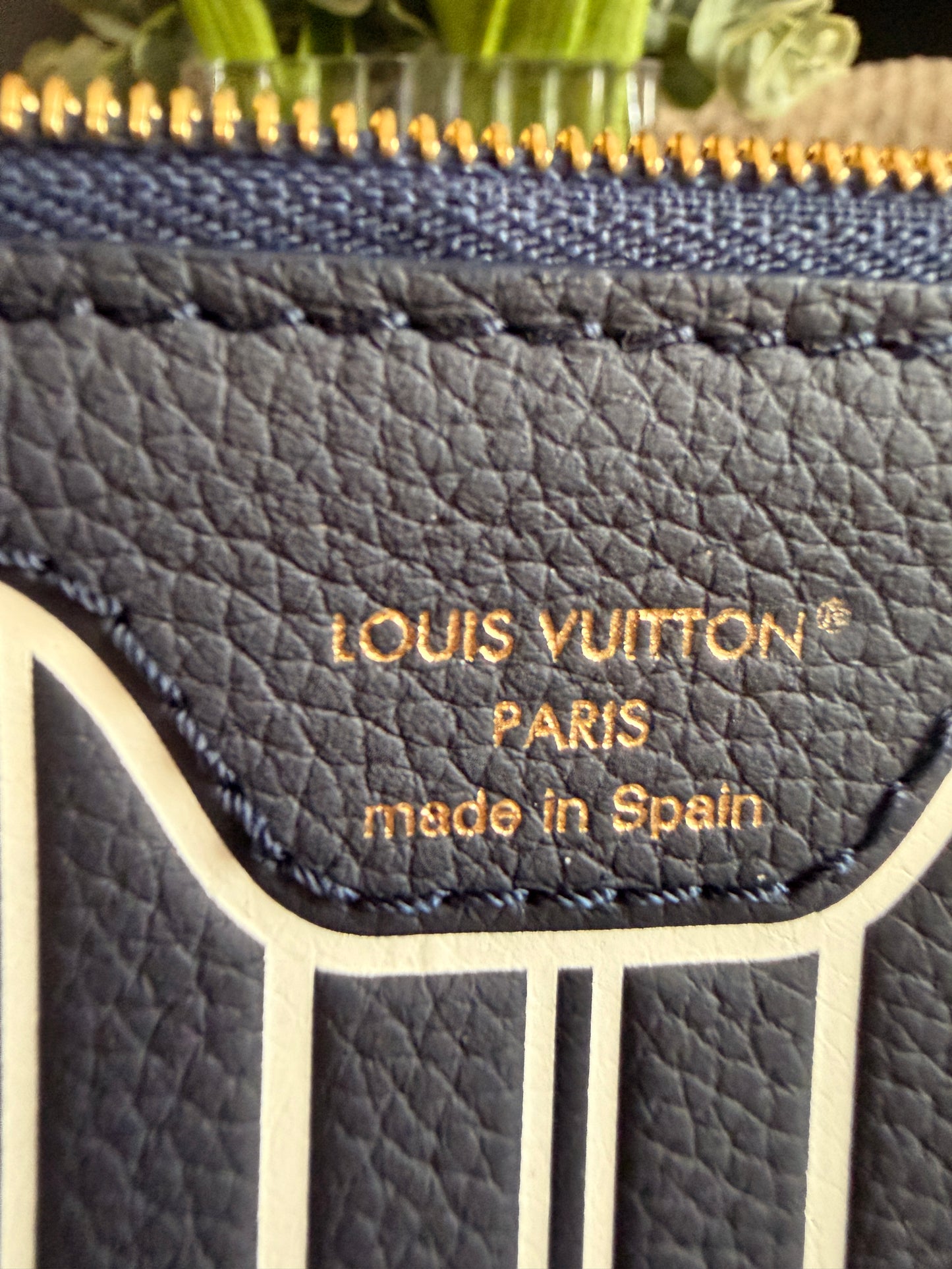 Louis Vuitton Calfskin Inside-out Neverfull Pouch in Navy