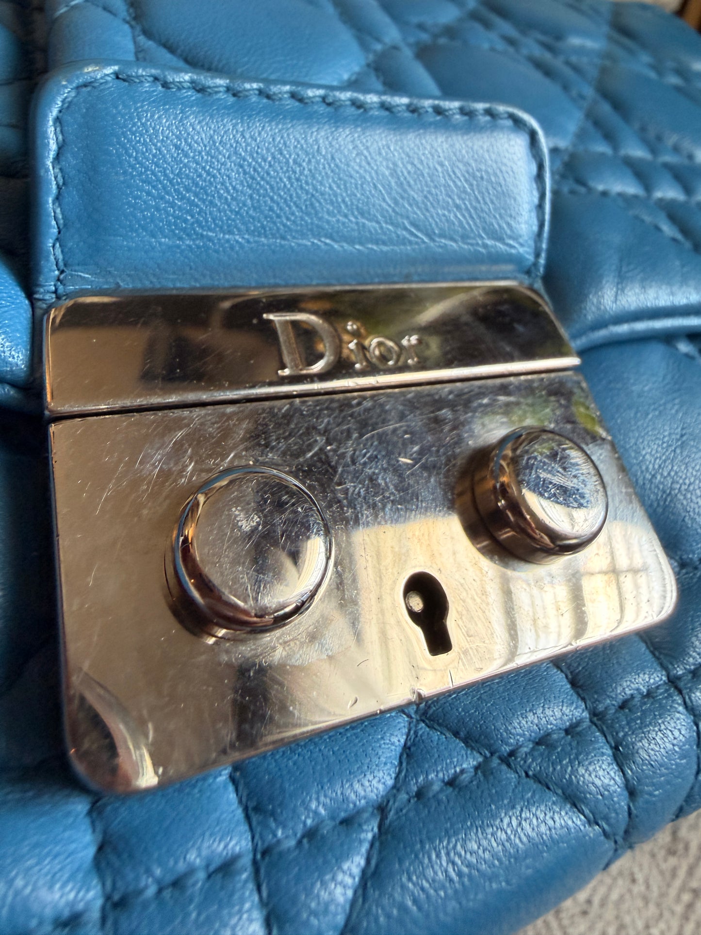 Christian Dior Cannage Quilted Lambskin Leather New Lock Flap Bag