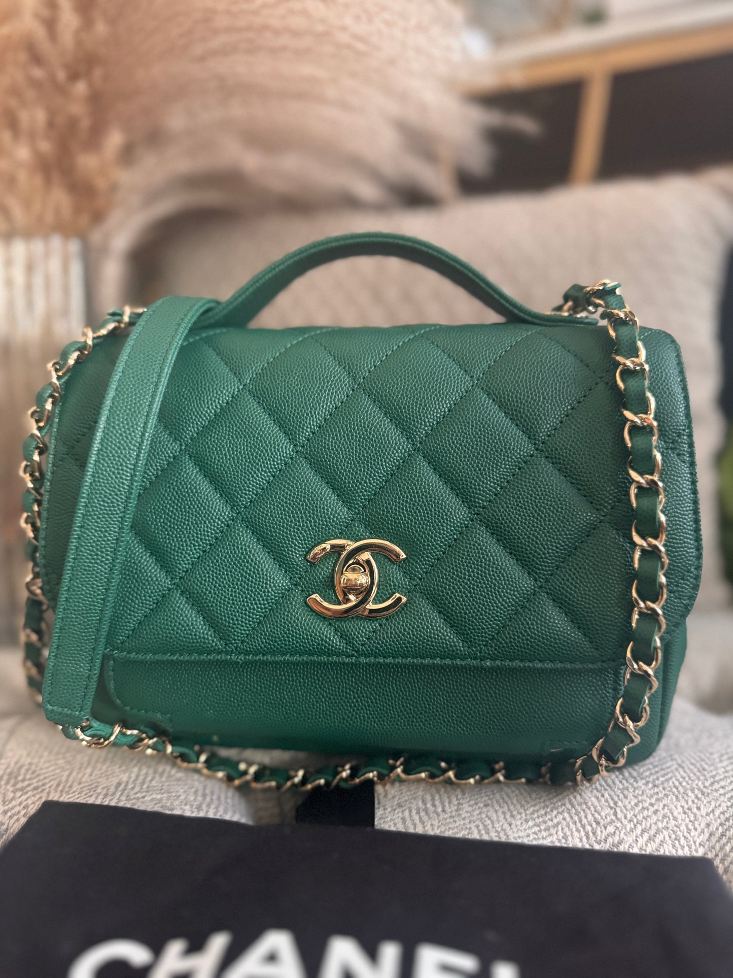 Chanel Business Affinity in gorgeous Green Caviar