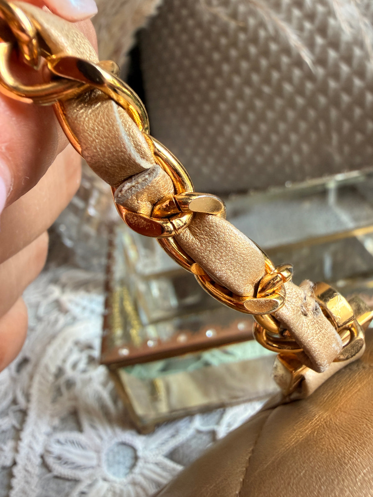 CHANEL Metallic Lambskin Quilted Mini Flap