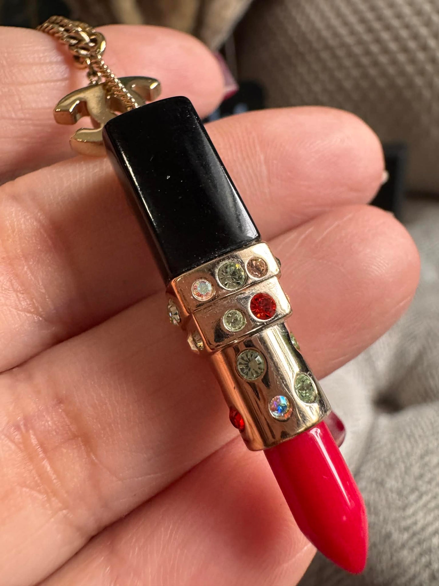 Chanel Lipstick Pendant-Necklace