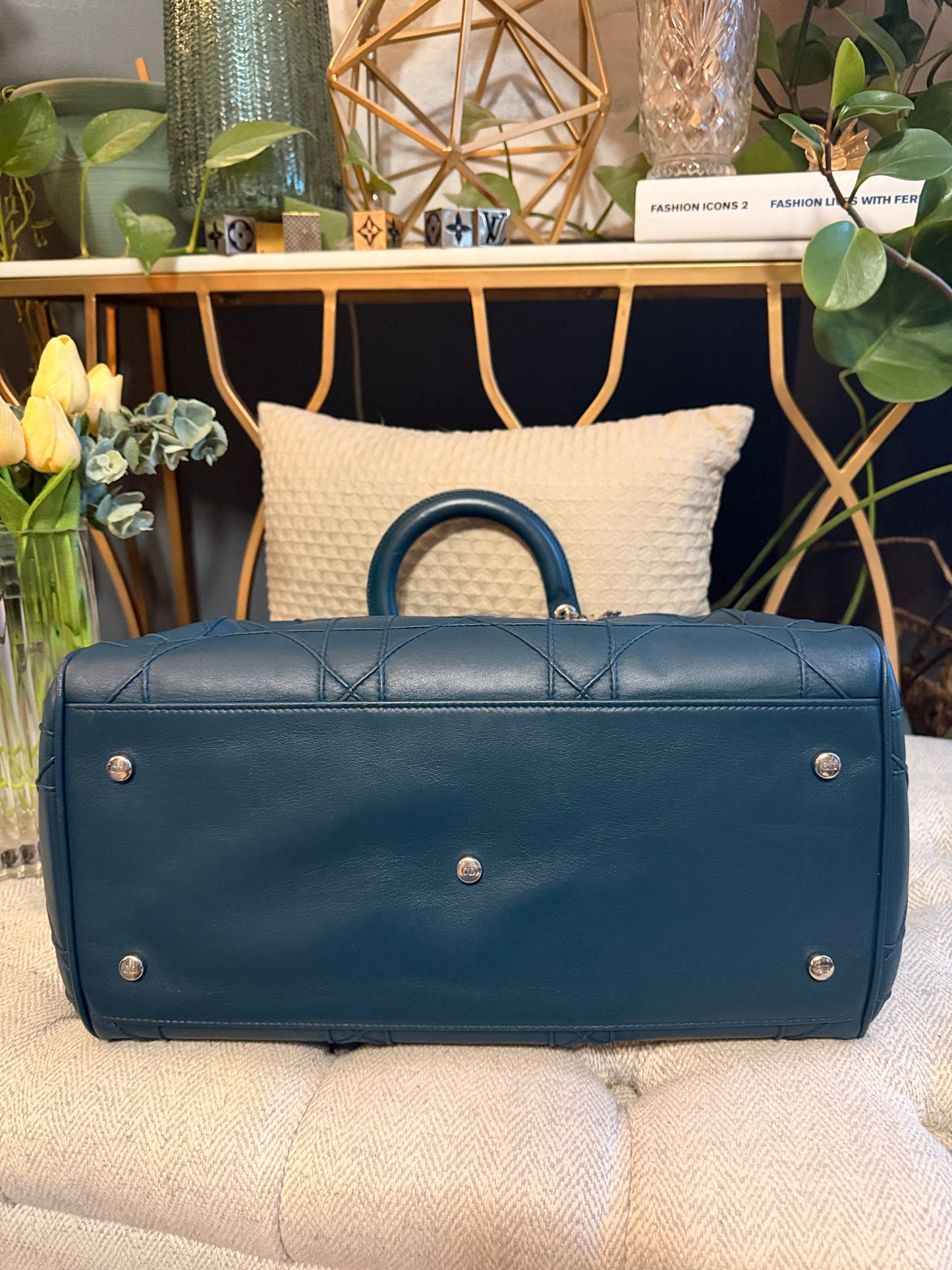 Dior Granville Leather Boston Bag