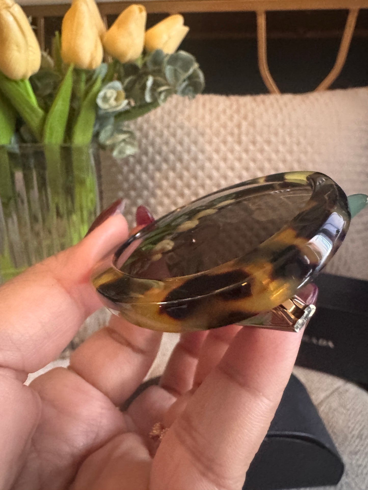 Prada Cinema Round in Leopard Frame and mint green accents