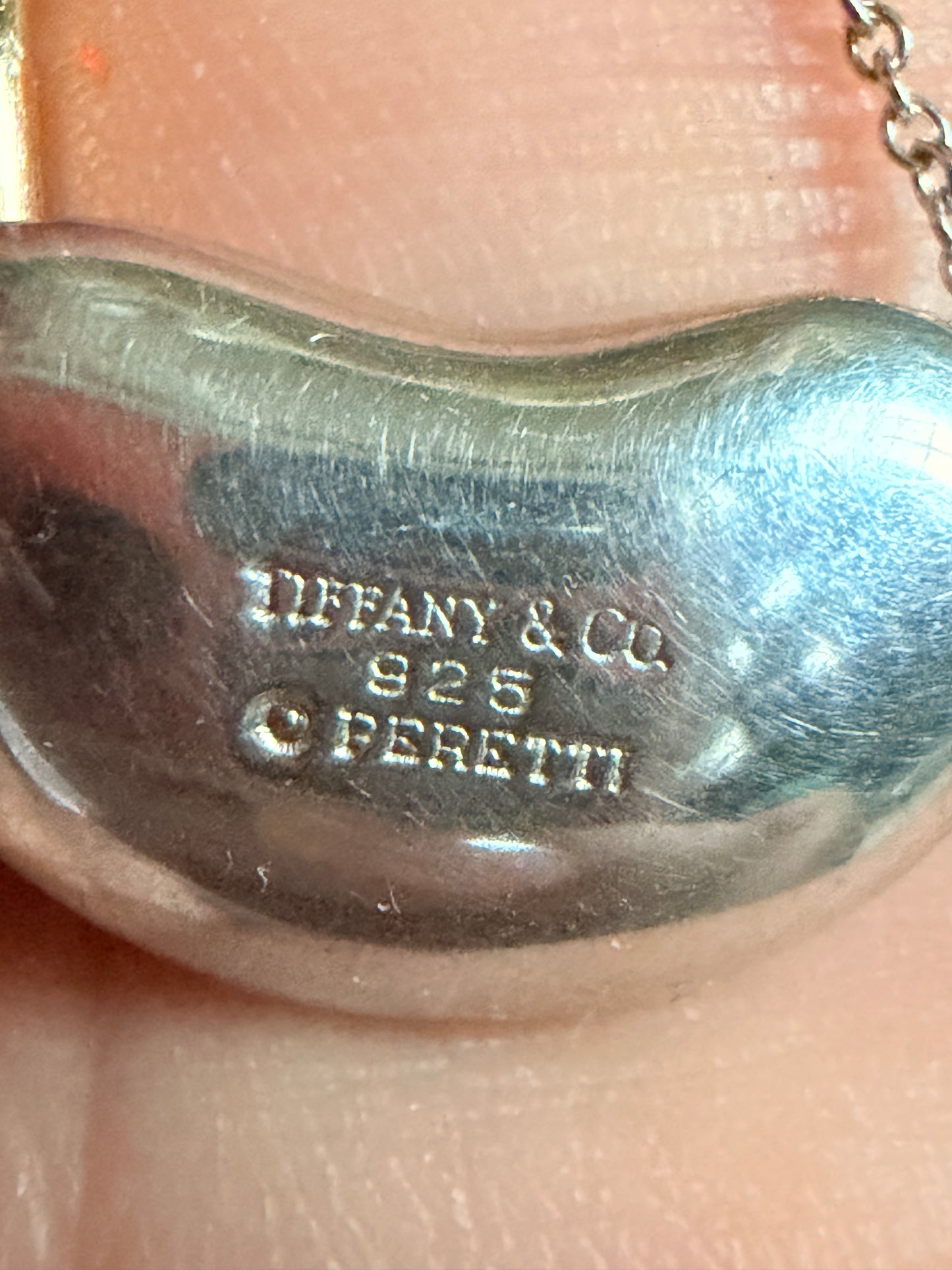 Tiffany & Co. 18mm Sterling Silver Bean Necklace
