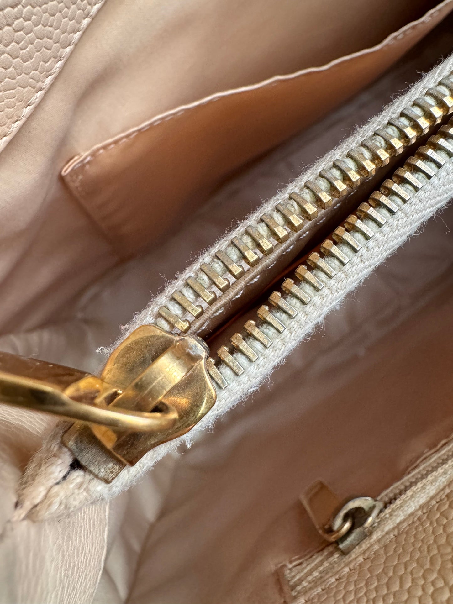 Chanel GST in Beige Caviar with Gold Hardware