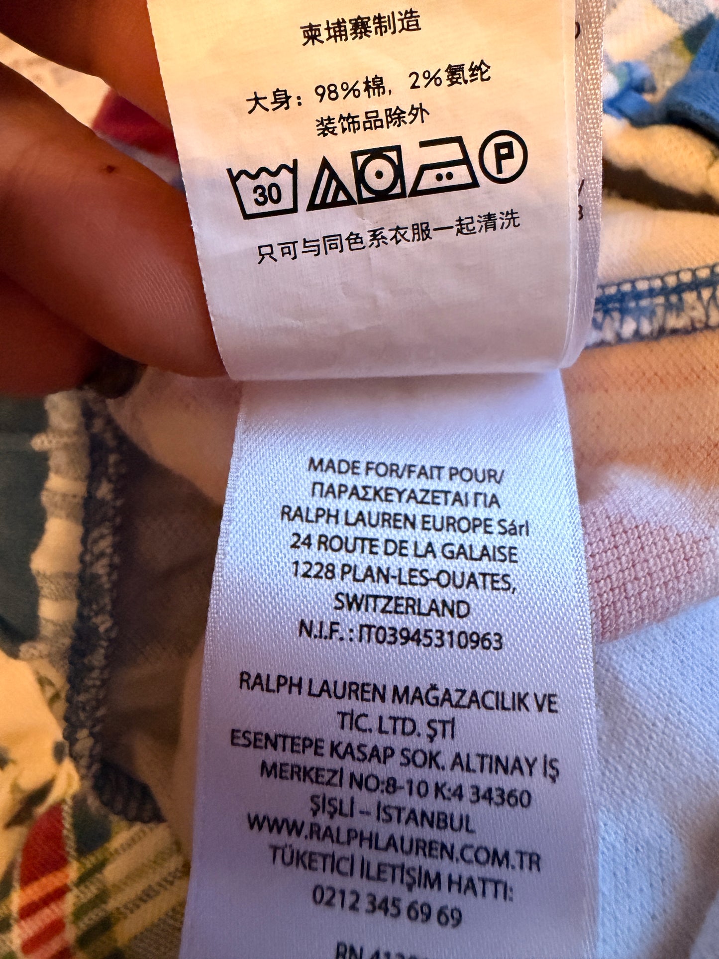 Polo by Ralph Lauren Girls' Red Blue Yellow Cream Patchwork Shorts