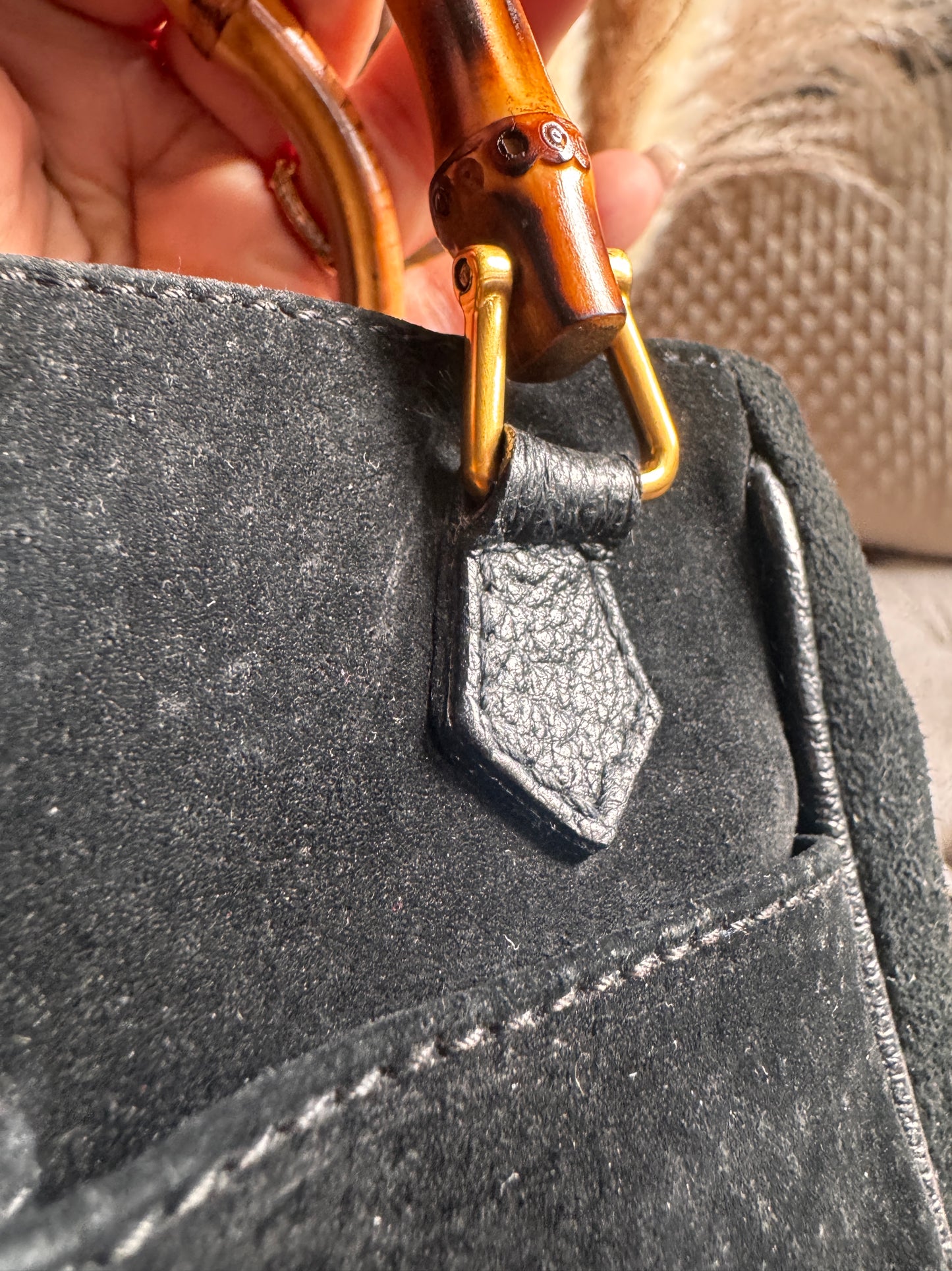 Gucci Vintage Mini Diana in Suede and Leather- with crossbody strap