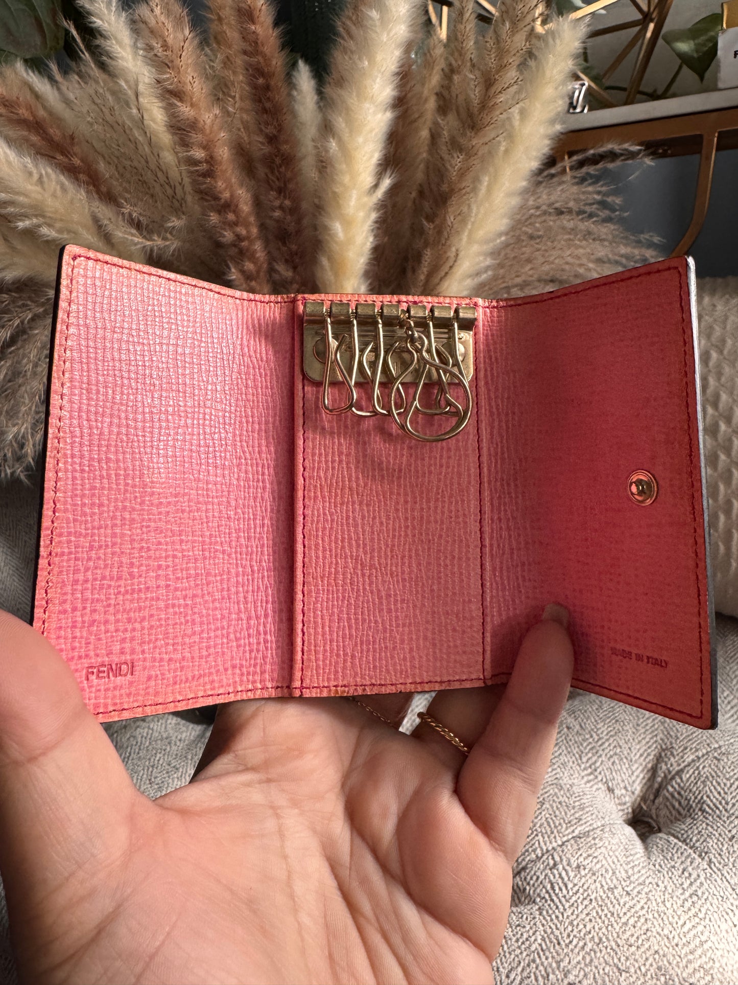 Fendi 6 hook Keycase in Zucca