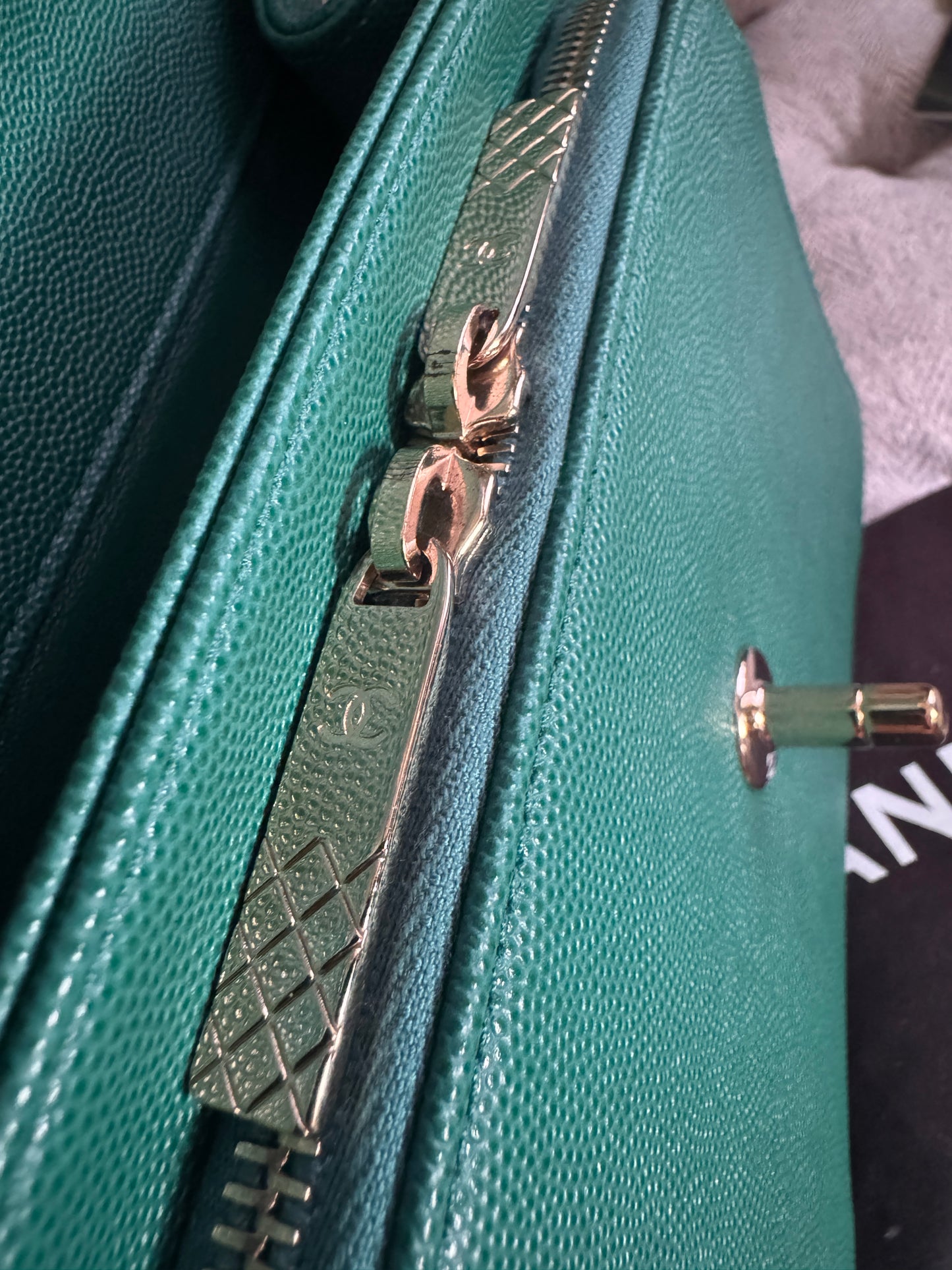 Chanel Business Affinity in gorgeous Green Caviar
