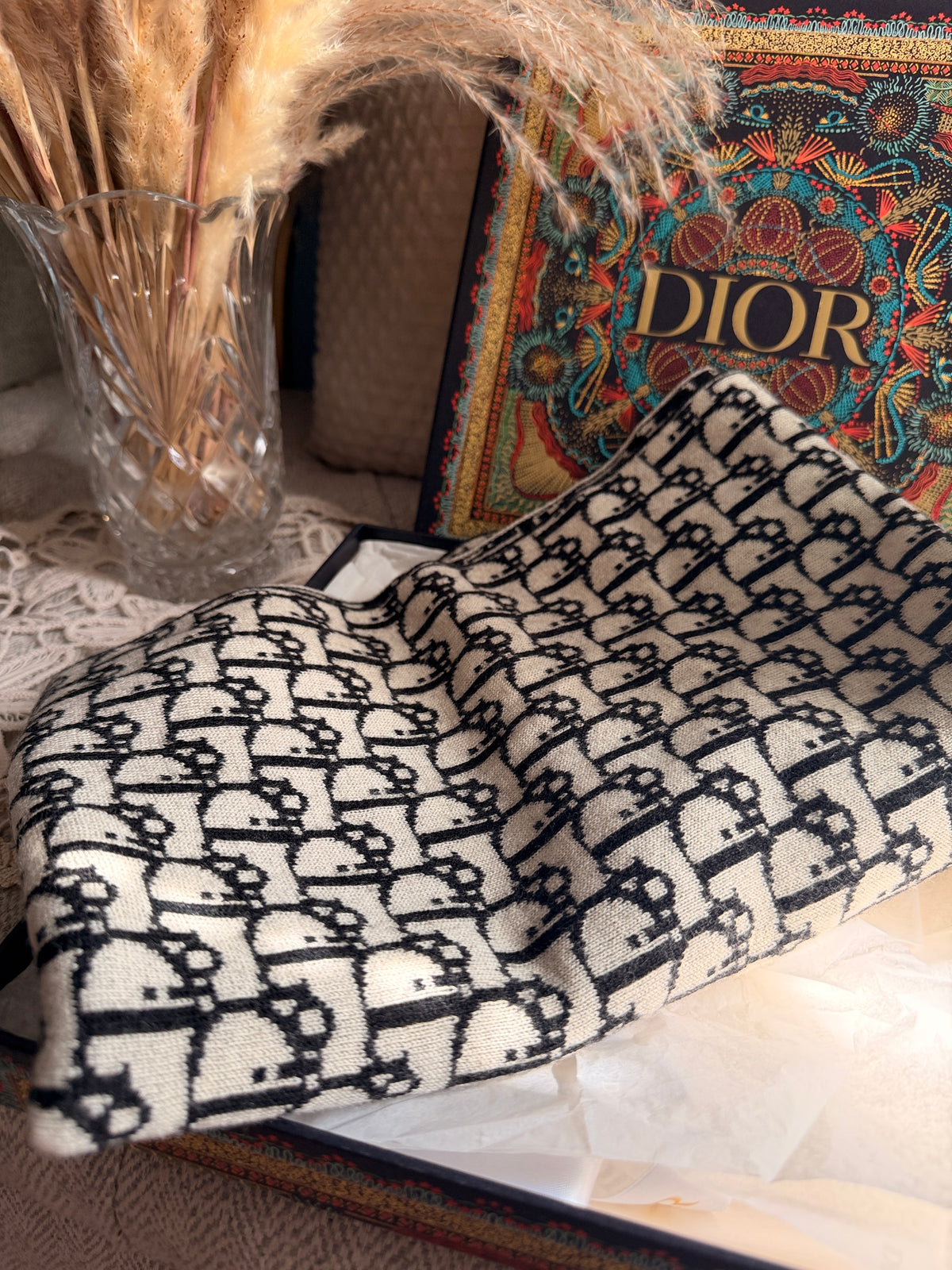 Christian Dior Wool Oblique Scarf