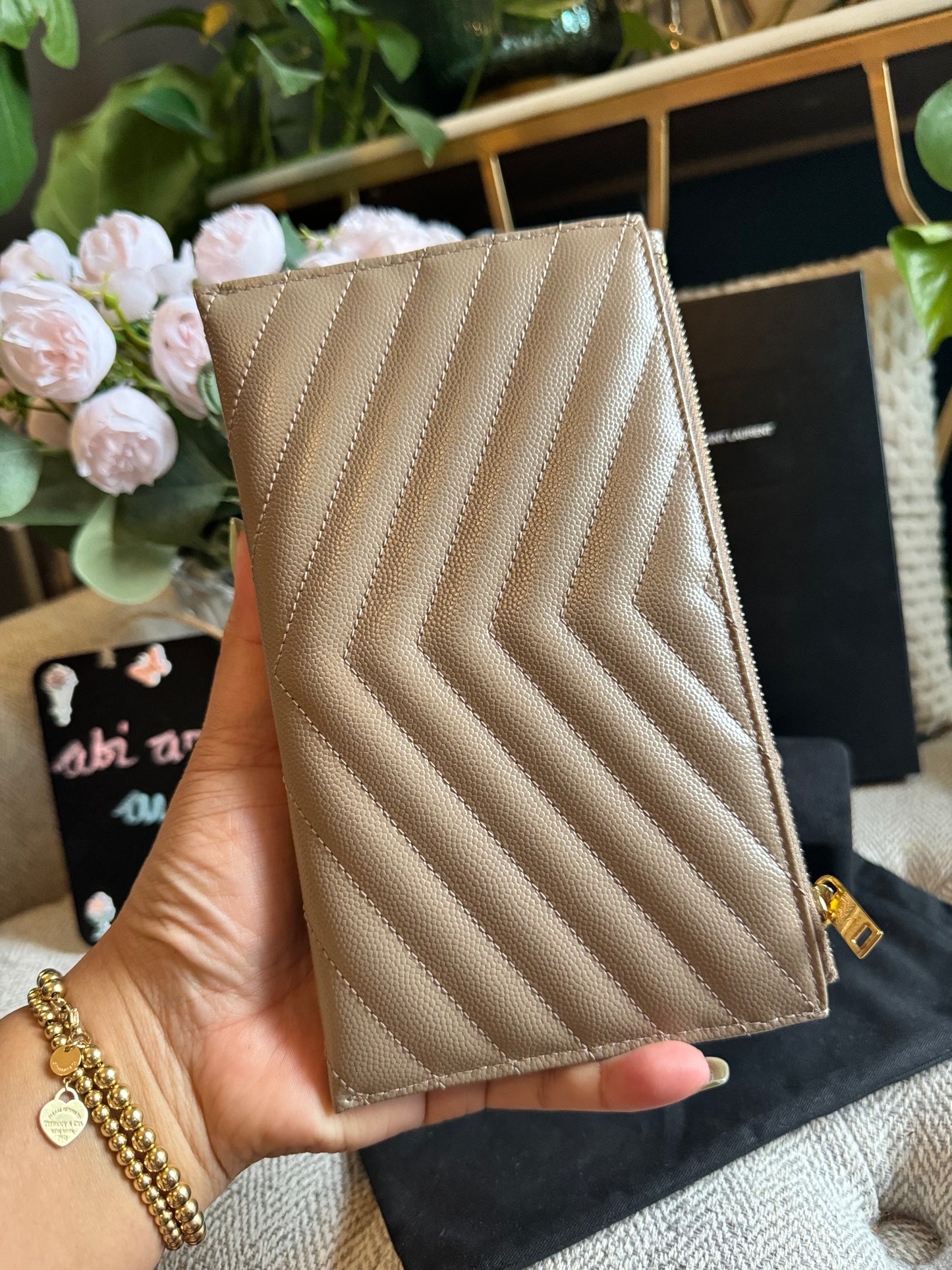 YSL Beige Bill Pouch