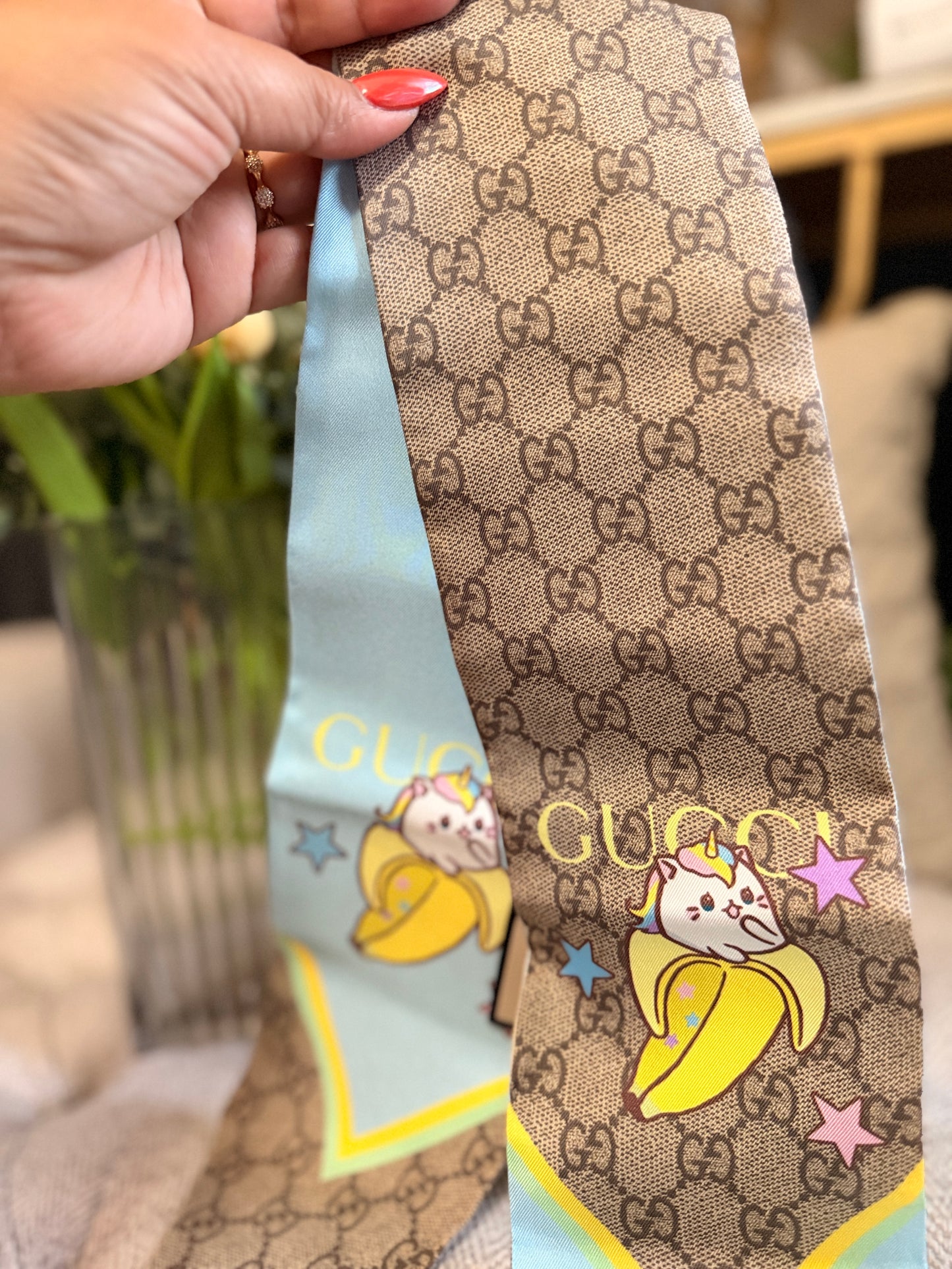 Gucci Bananya Scarf/Twilly Brand New