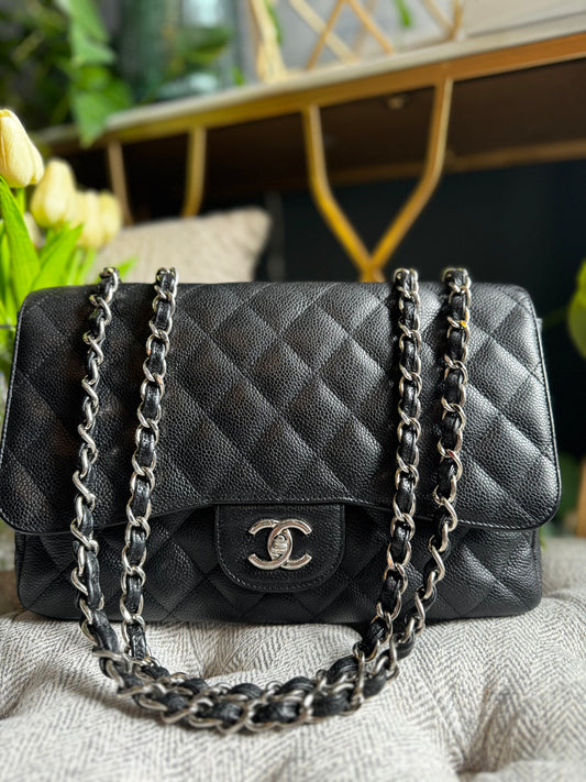 Chanel Classic Jumbo Caviar