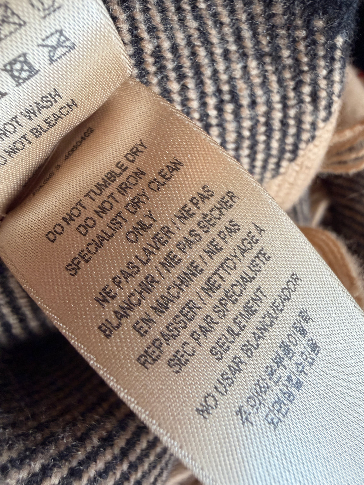 Burberry wool scarf half mega check fringe 230x25cm