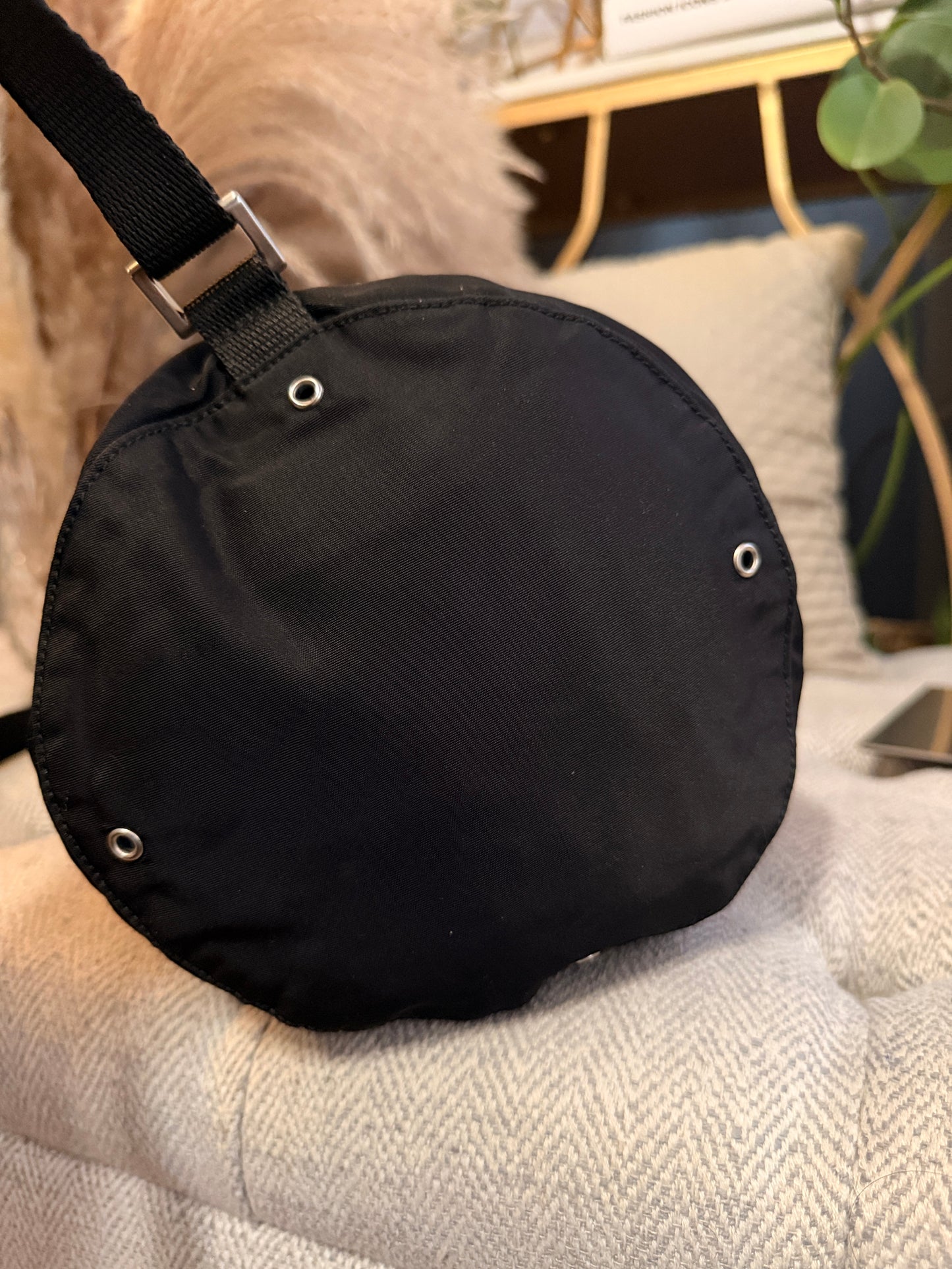 Prada Tessuto Black Nylon Shoulder Bag /Bottle Holder