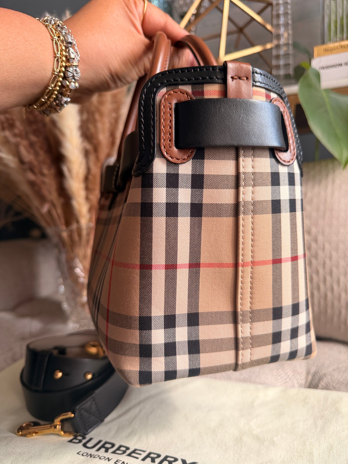 BURBERRY Mini Vintage Check Triple Stud Belt Bag