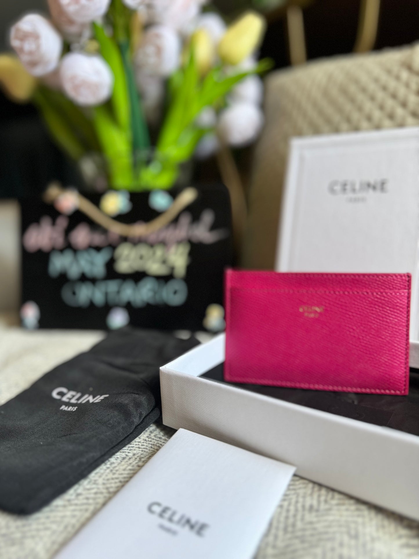 Celine Grained Calfskin cardholder