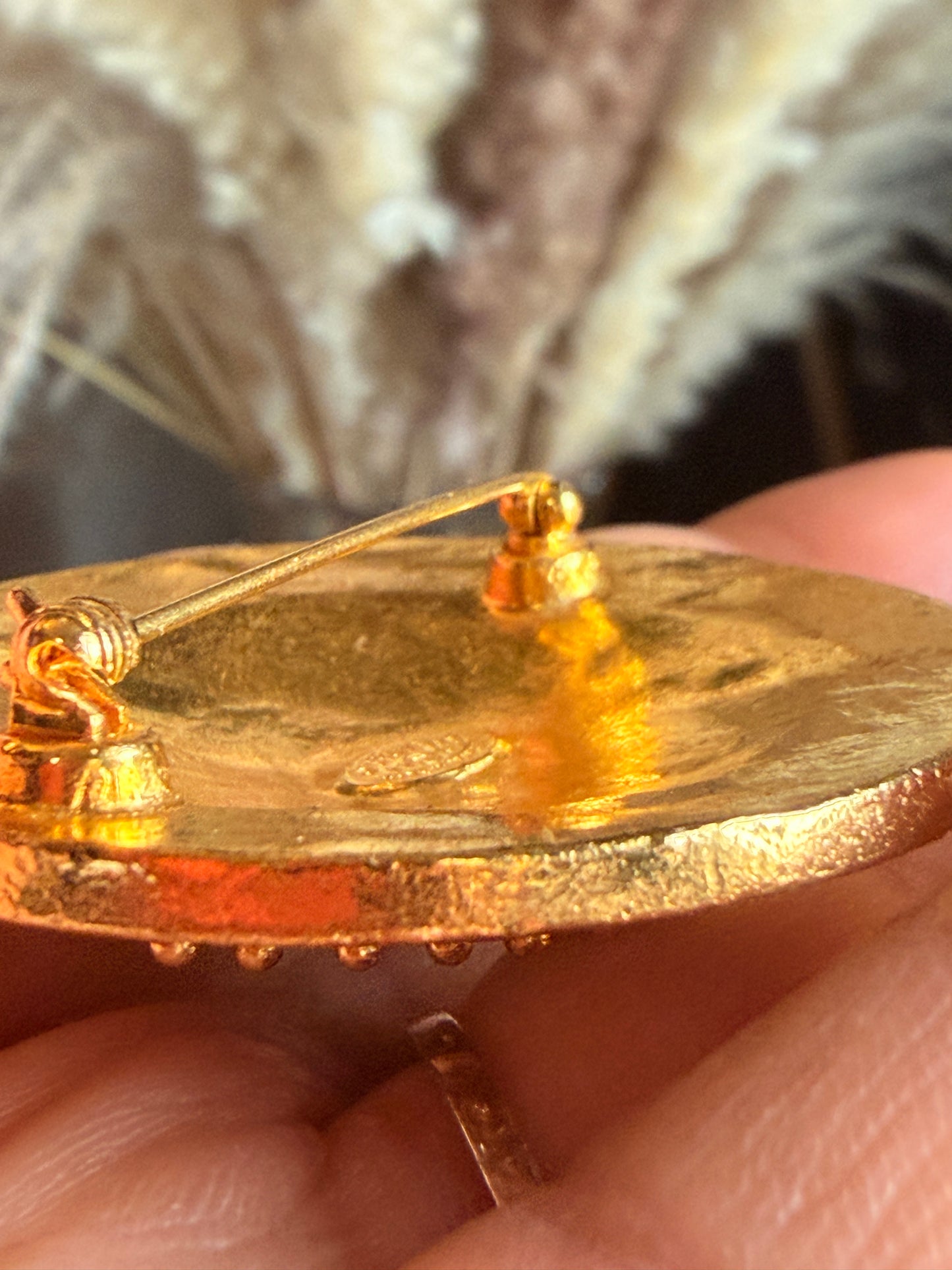 Chanel Vintage 24K Gold Plated Brooch