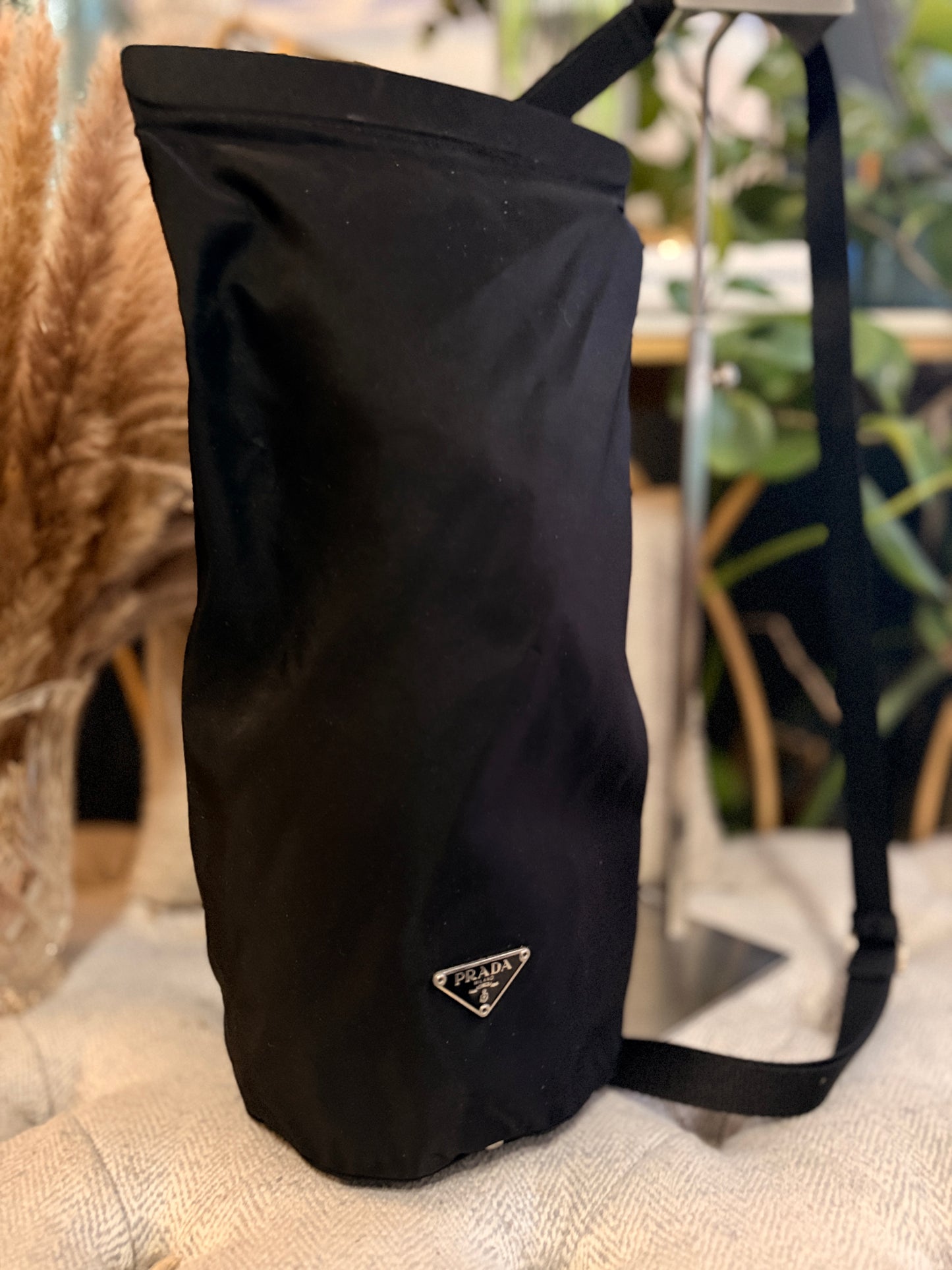 Prada Tessuto Black Nylon Shoulder Bag /Bottle Holder