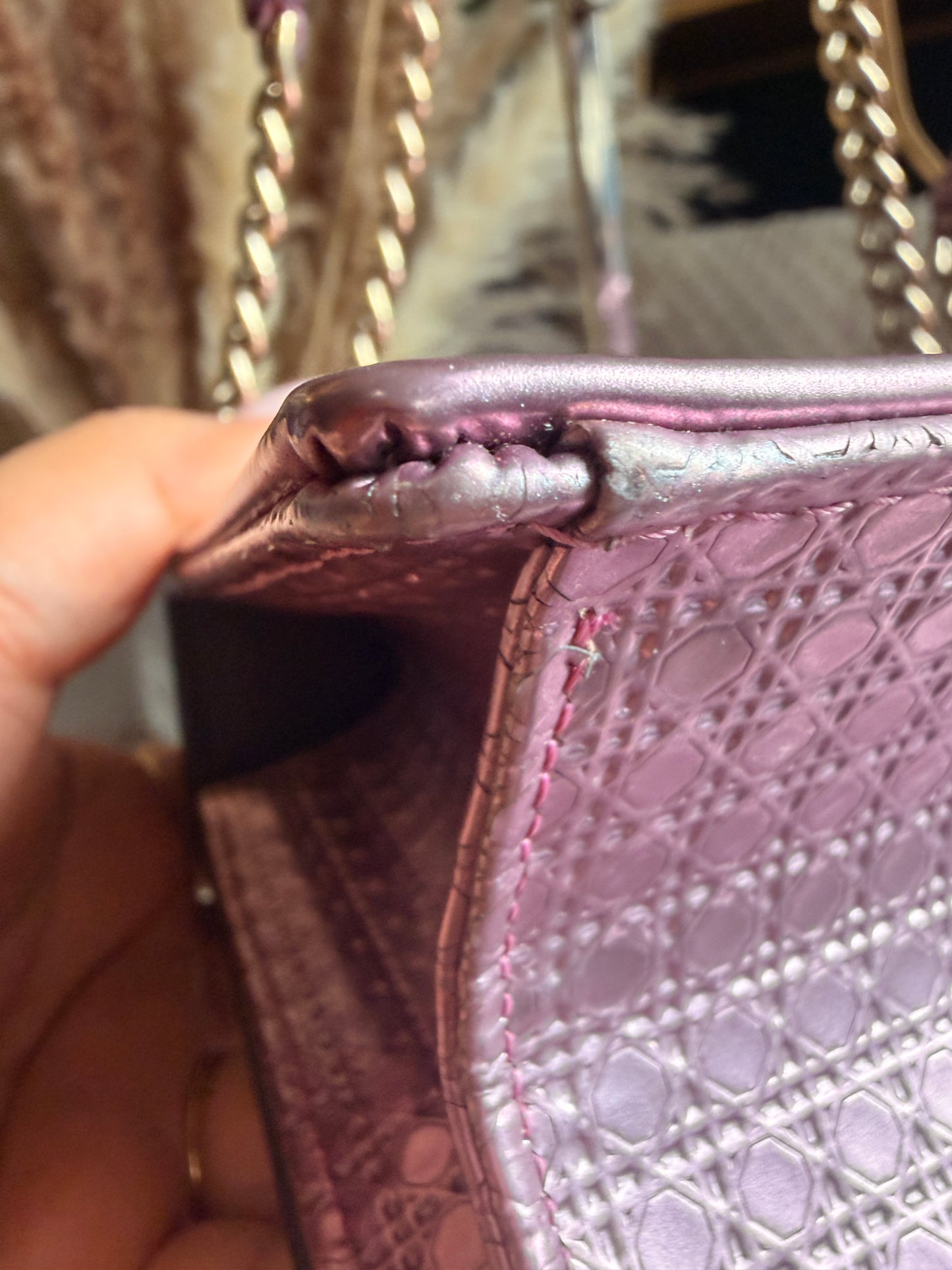 Christian Dior Diorama in Small-Metallic Pink