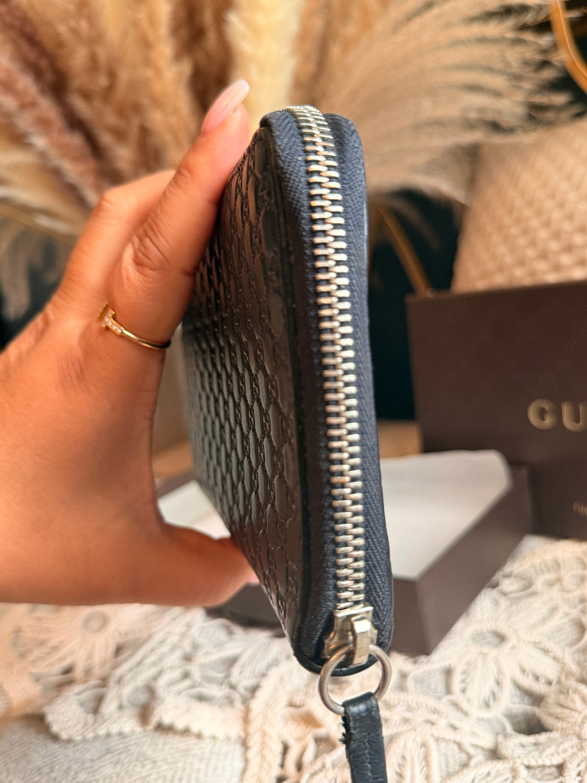 GUCCI
Blue Micro Guccissima Leather Long Zippy Organizer Wallet