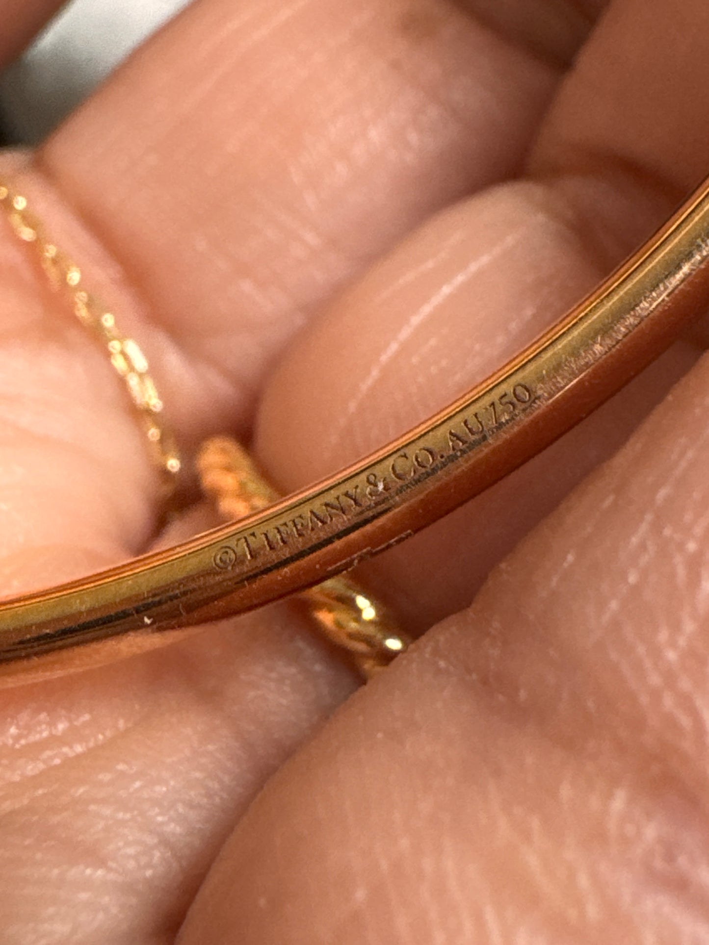 Tiffany & Co Retired & HTF Moonstone 18k RG Bangle