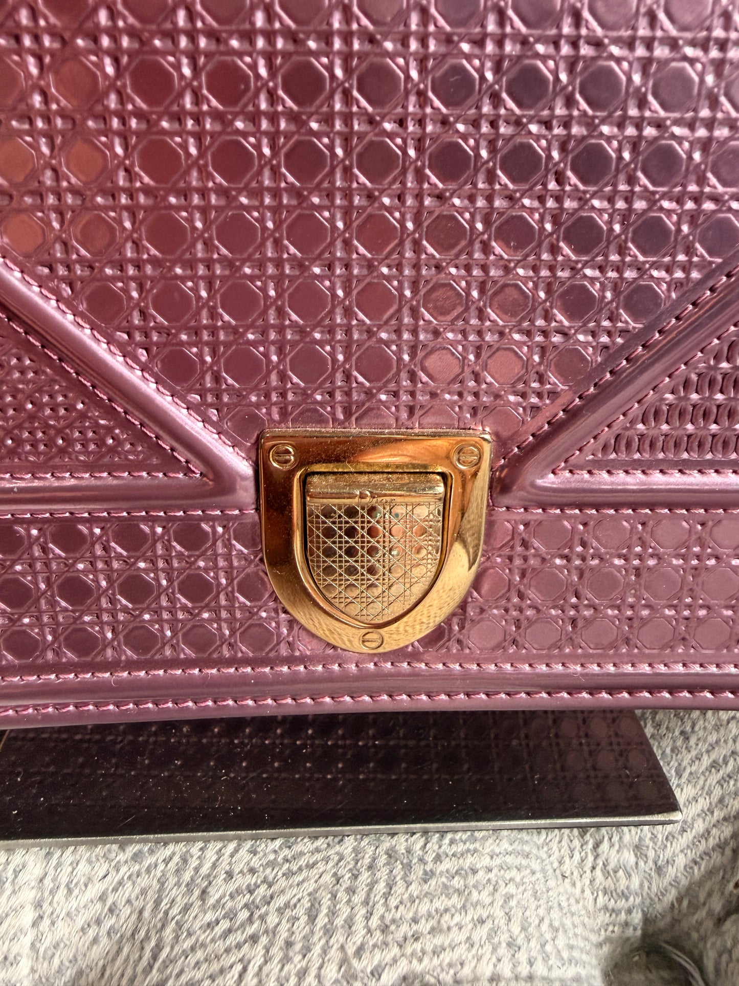 Christian Dior Diorama in Small-Metallic Pink